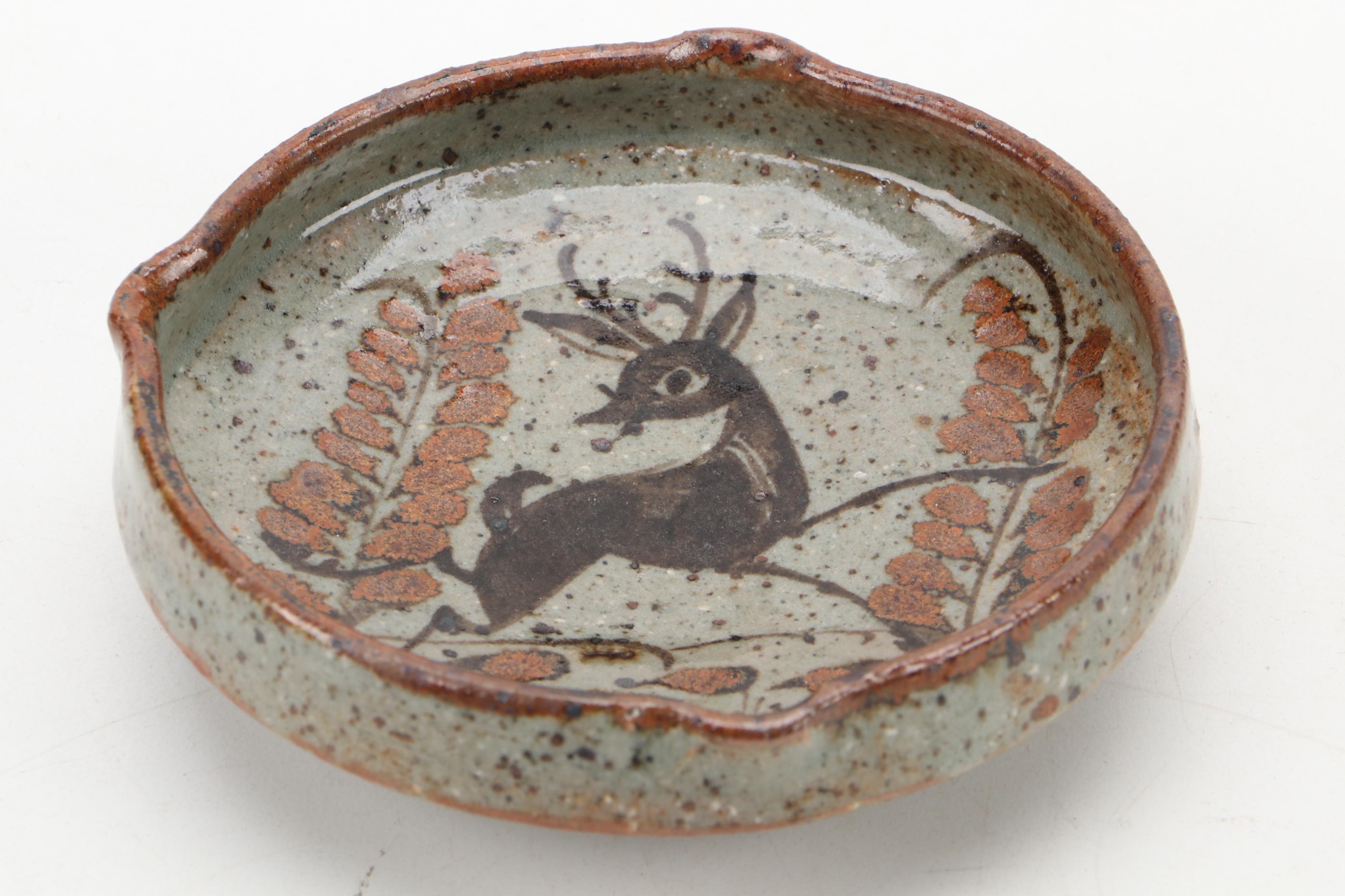 Handmade Art Pottery Bowls and Vase With Black and White Photos