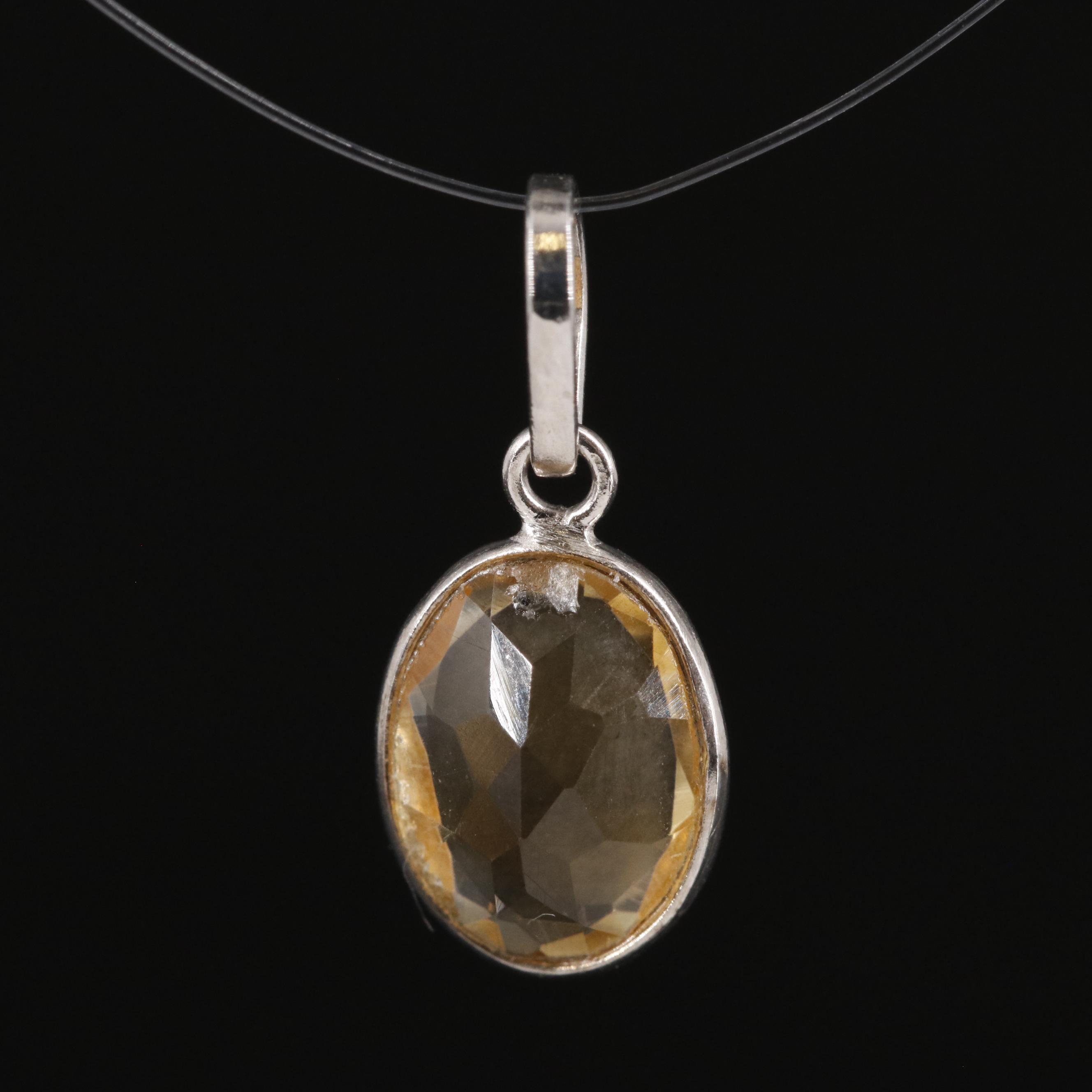14K Citrine Pendant