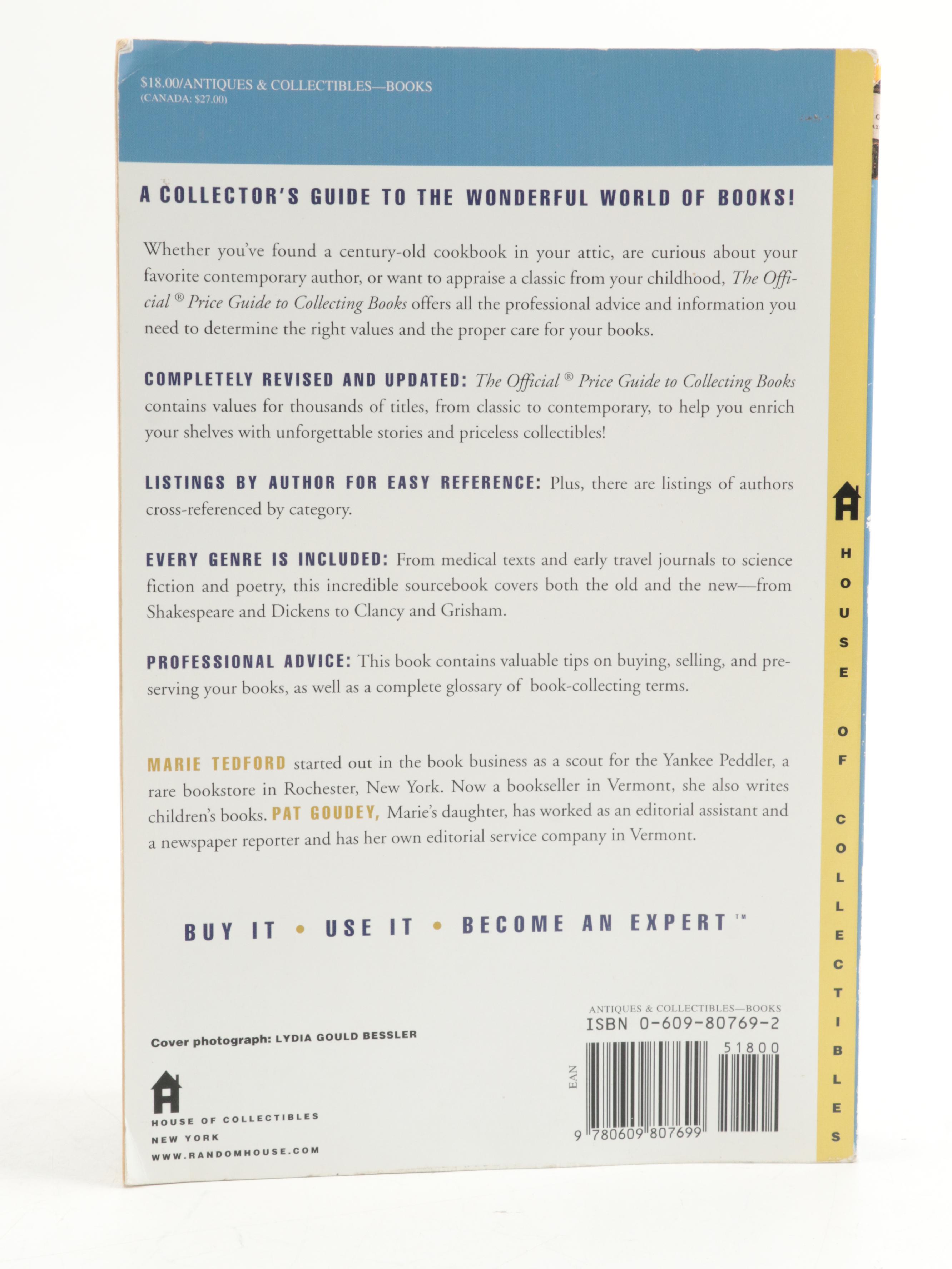 "Official Price Guide to Collecting Books" by Marie Tedford and More