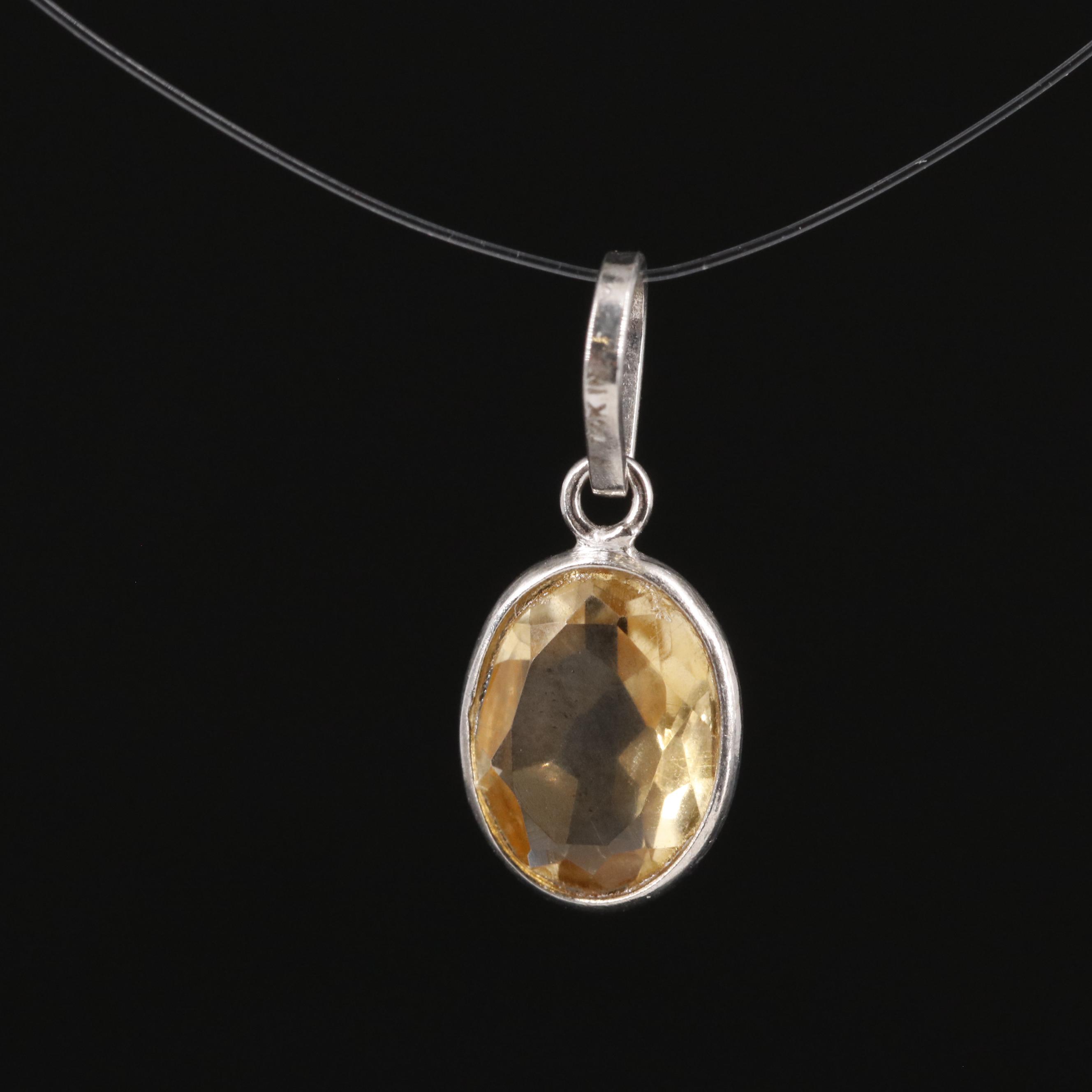 14K Citrine Pendant