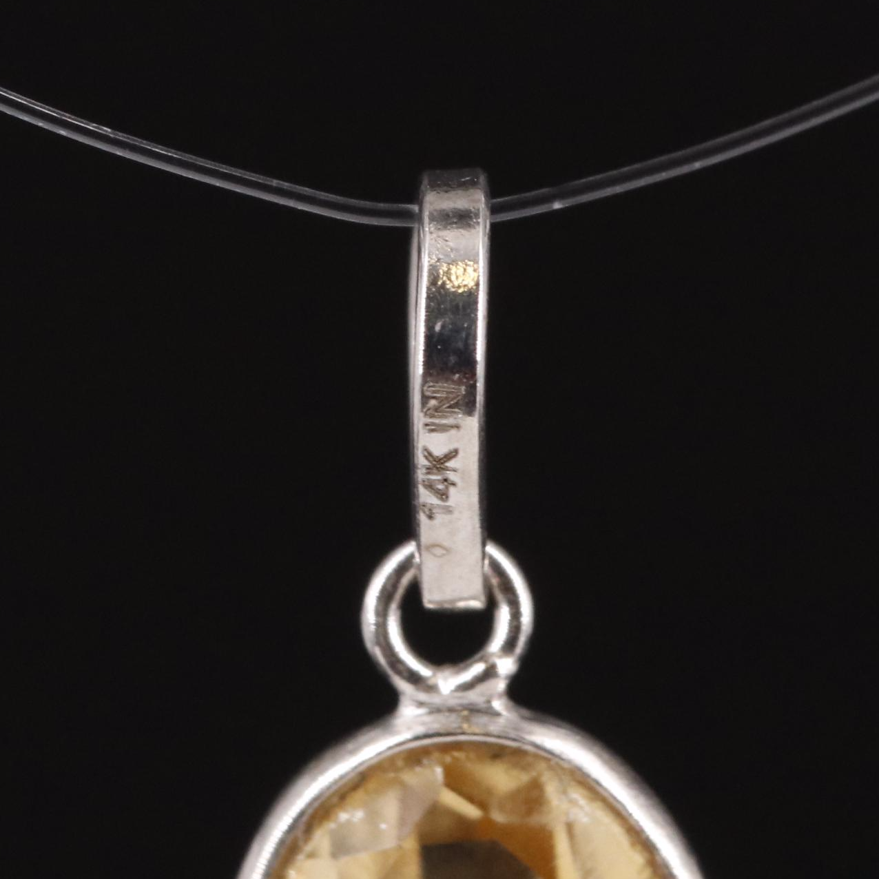 14K Citrine Pendant