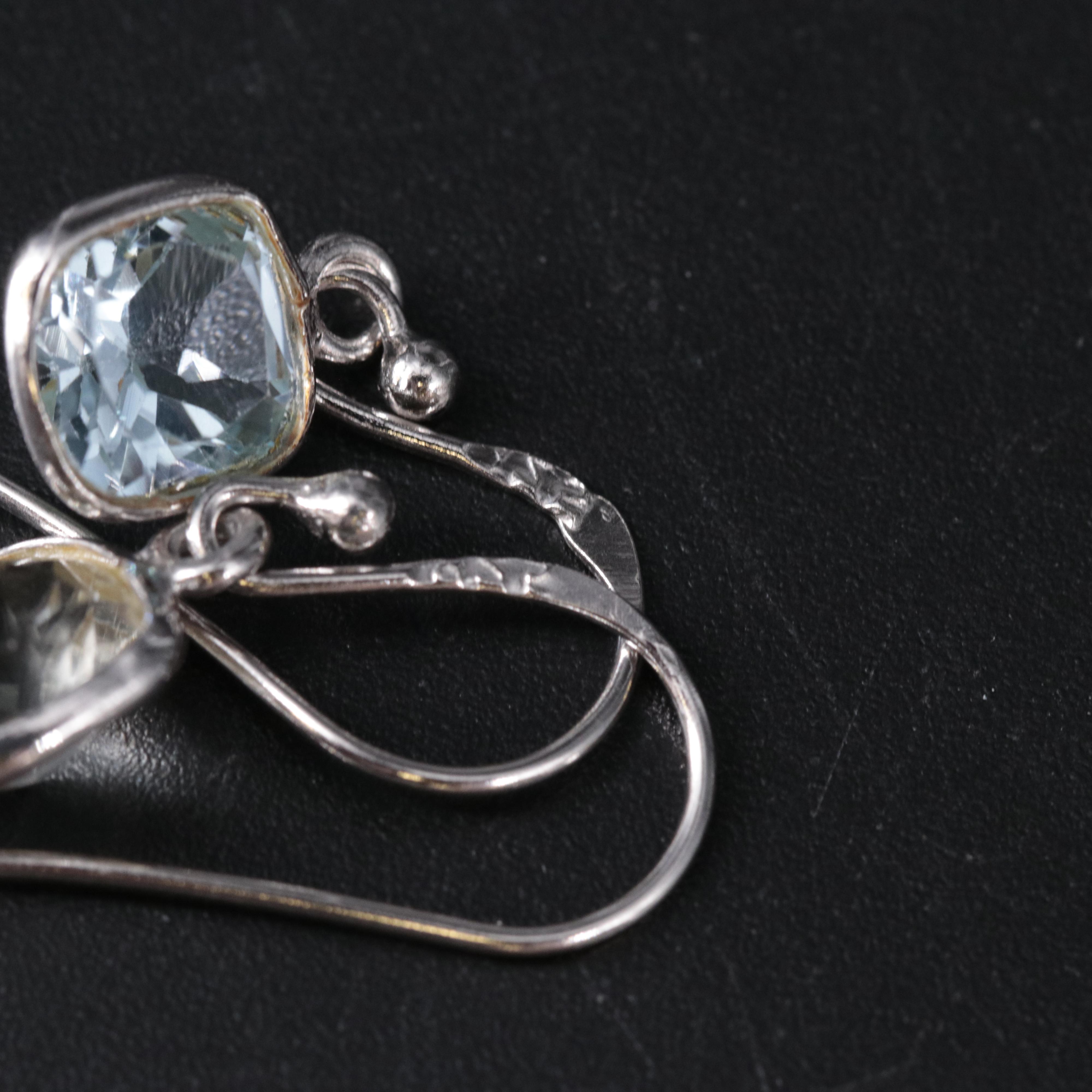 Sterling Silver Earrings Featuring Topaz and Amethyst