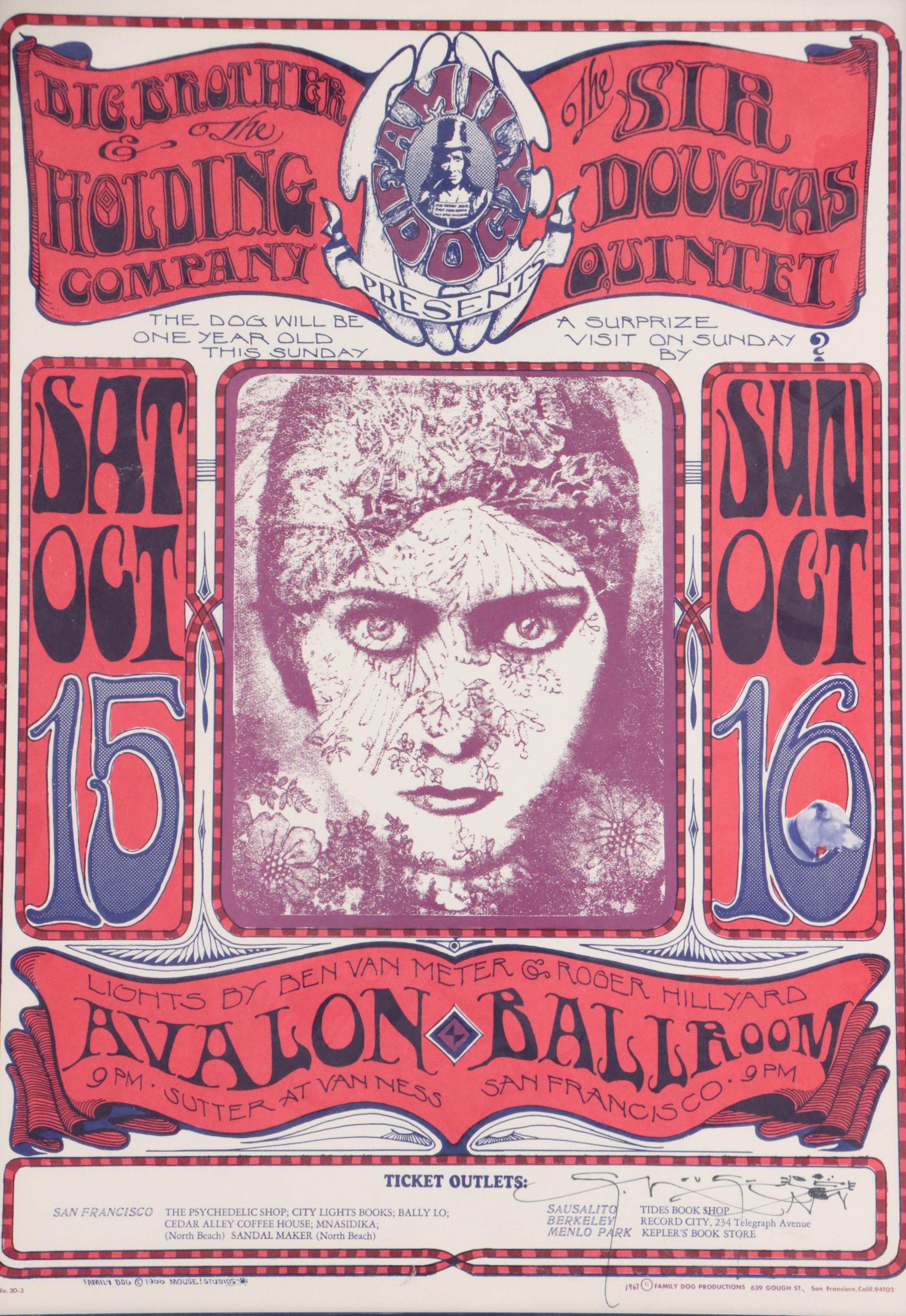 Stanley Mouse and Alton Kelley Color Lithograph Concert Poster, 1967
