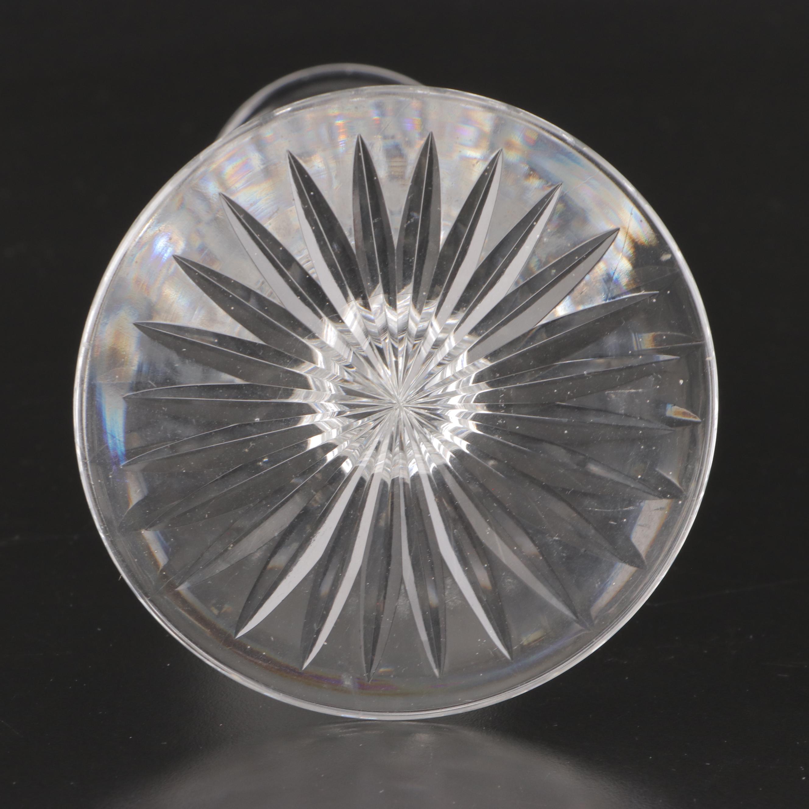 American Brilliant Style Cut Glass Rose Bowl and Other Candlesticks