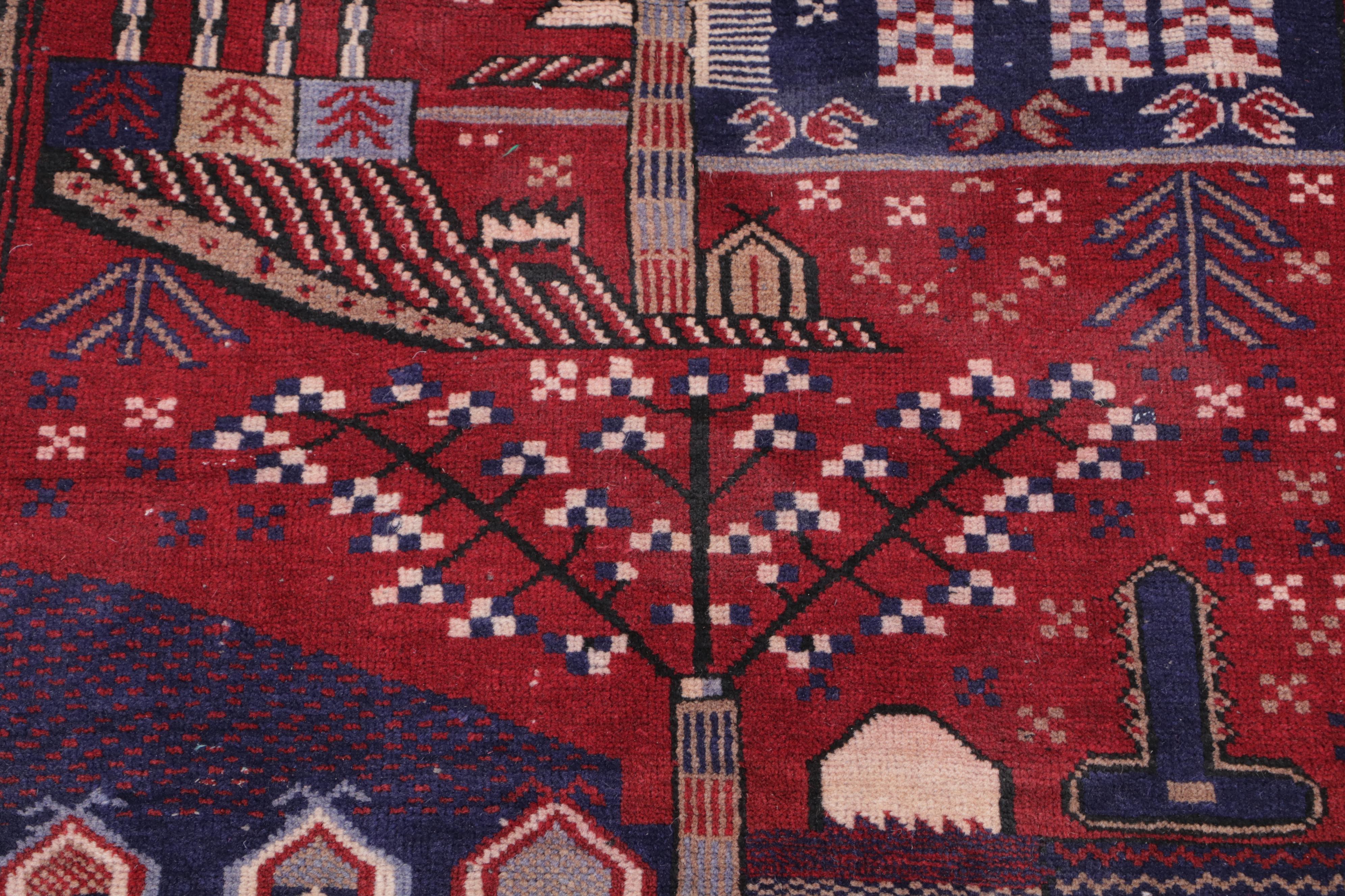 2'9 x 4'7 Hand-Knotted Afghan Pictorial Accent Rug