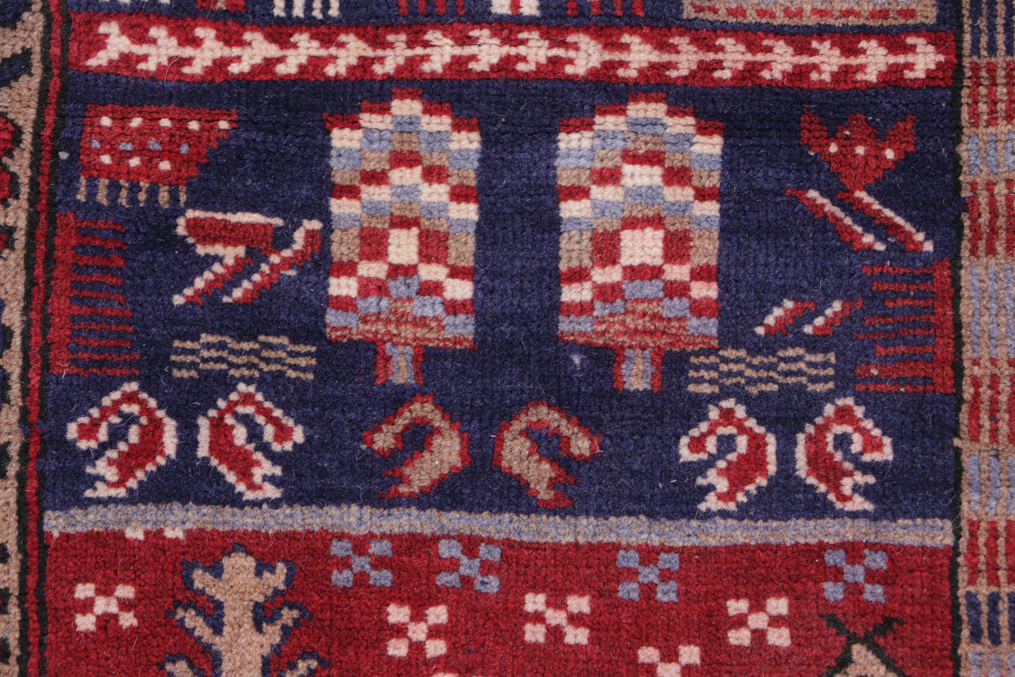 2'9 x 4'7 Hand-Knotted Afghan Pictorial Accent Rug