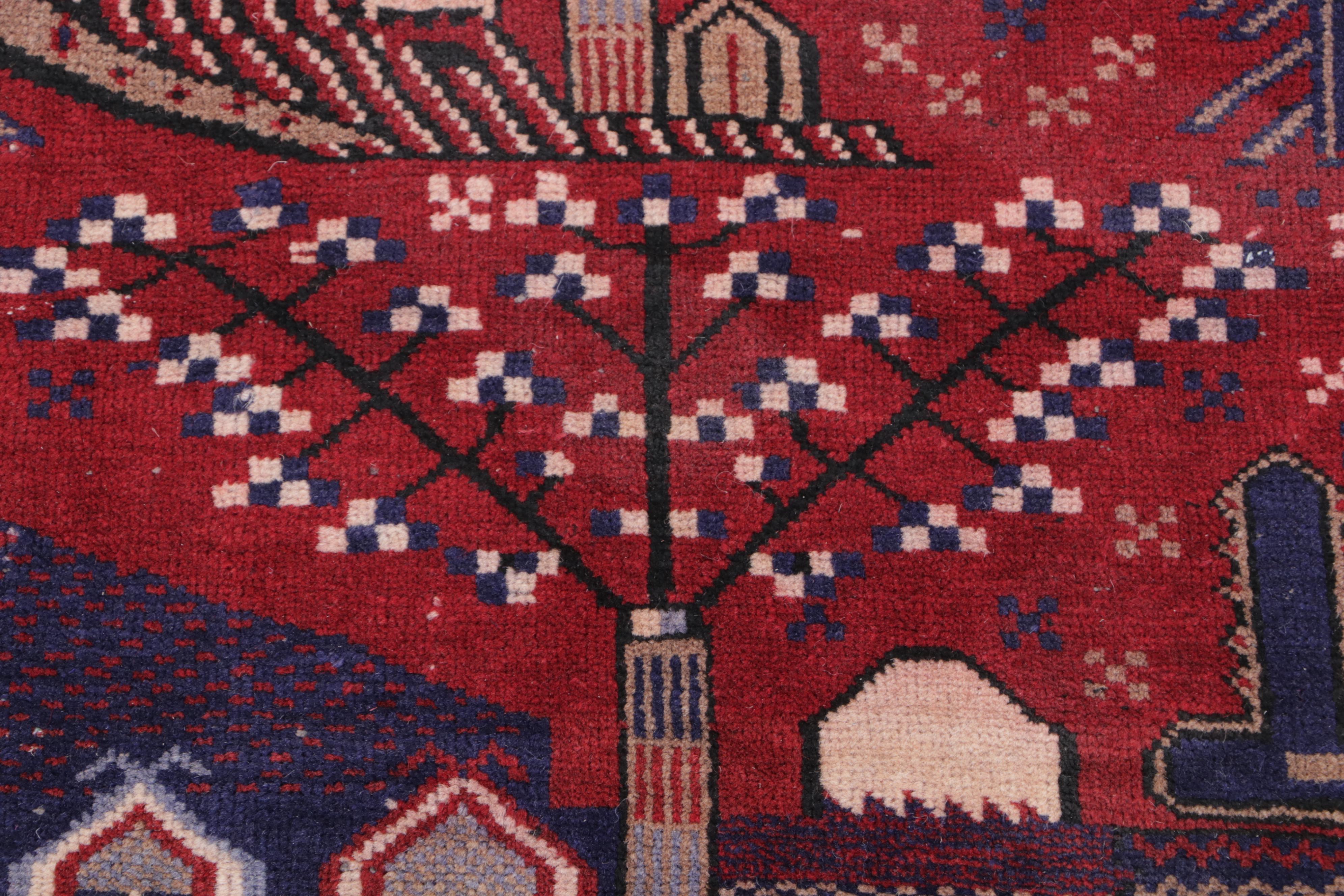 2'9 x 4'7 Hand-Knotted Afghan Pictorial Accent Rug