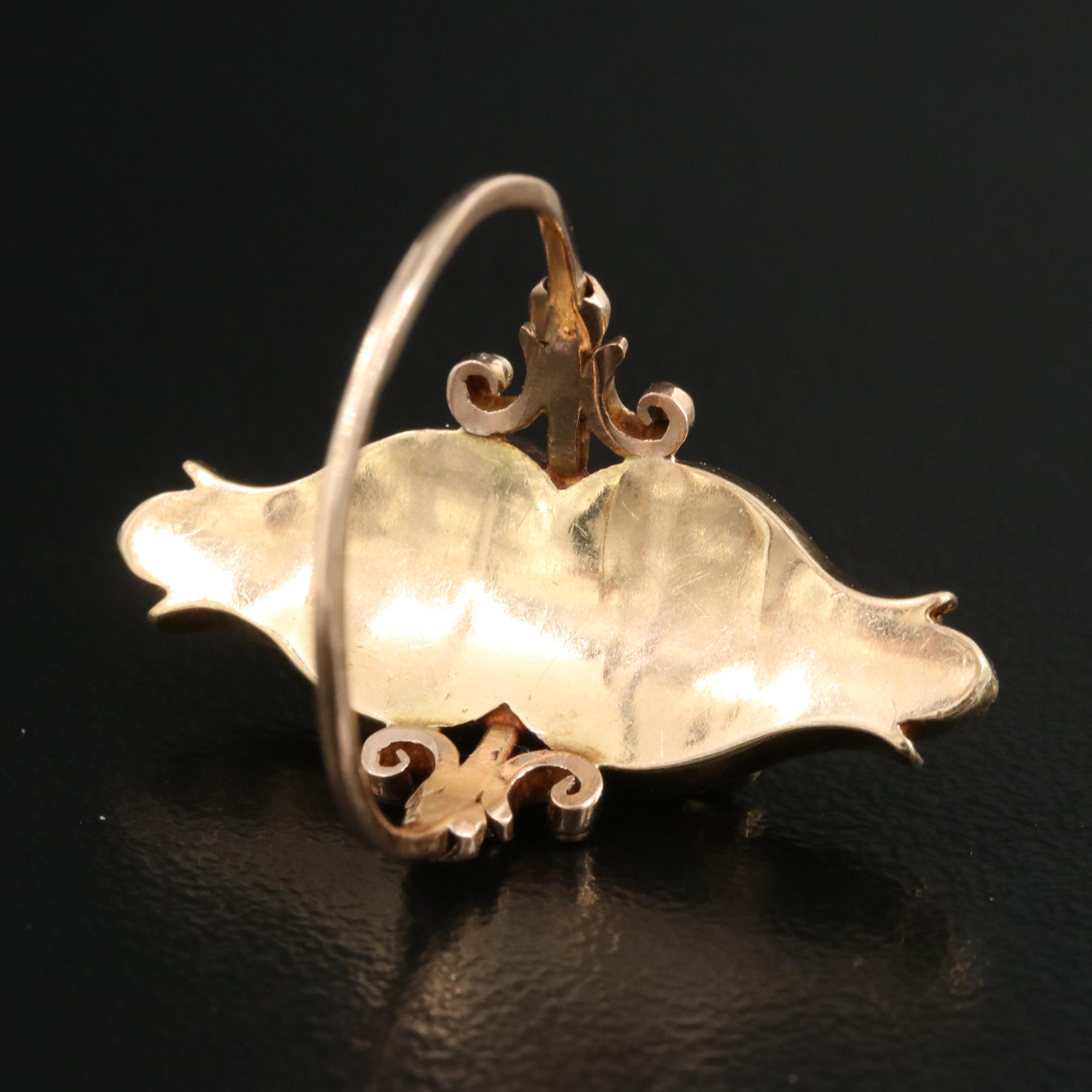 18K Glass Garnet Doublet and Sapphire Ring