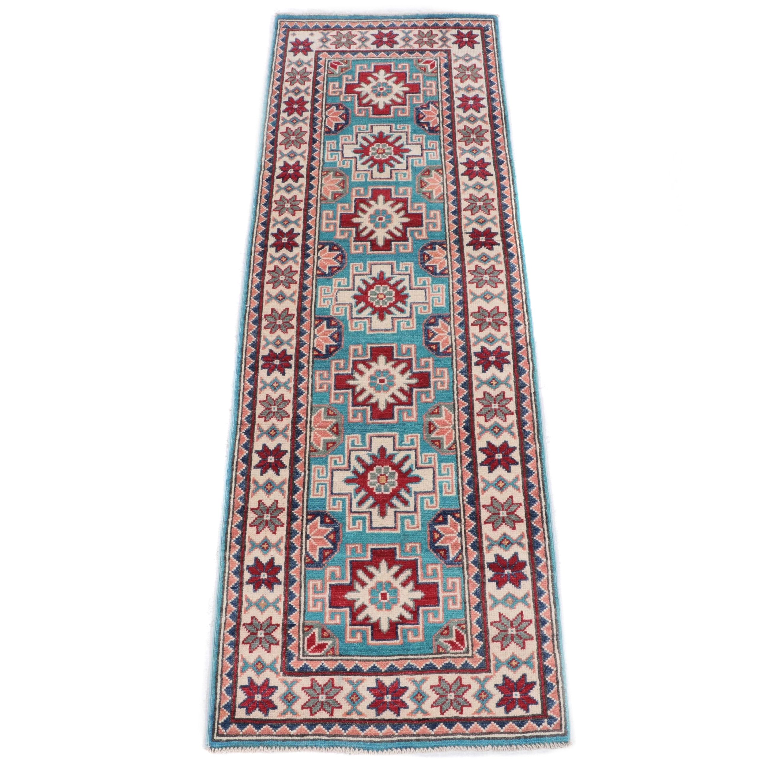 2'1 x 6'4 Hand-Knotted Pakistani Kazak Carpet Runner