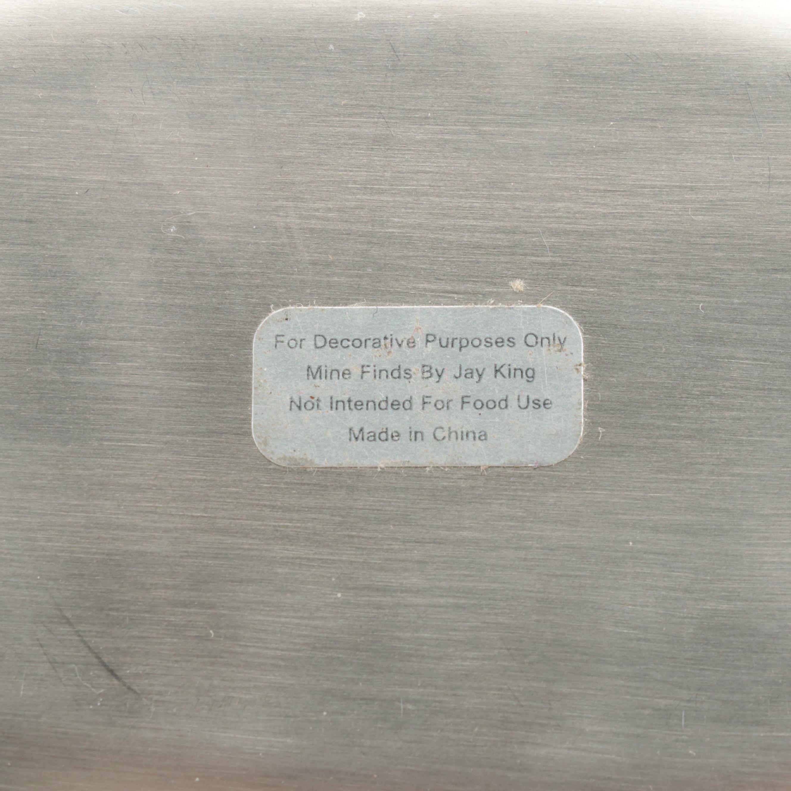 Jay King Stainless Steel and Lapis Inlay Bowl