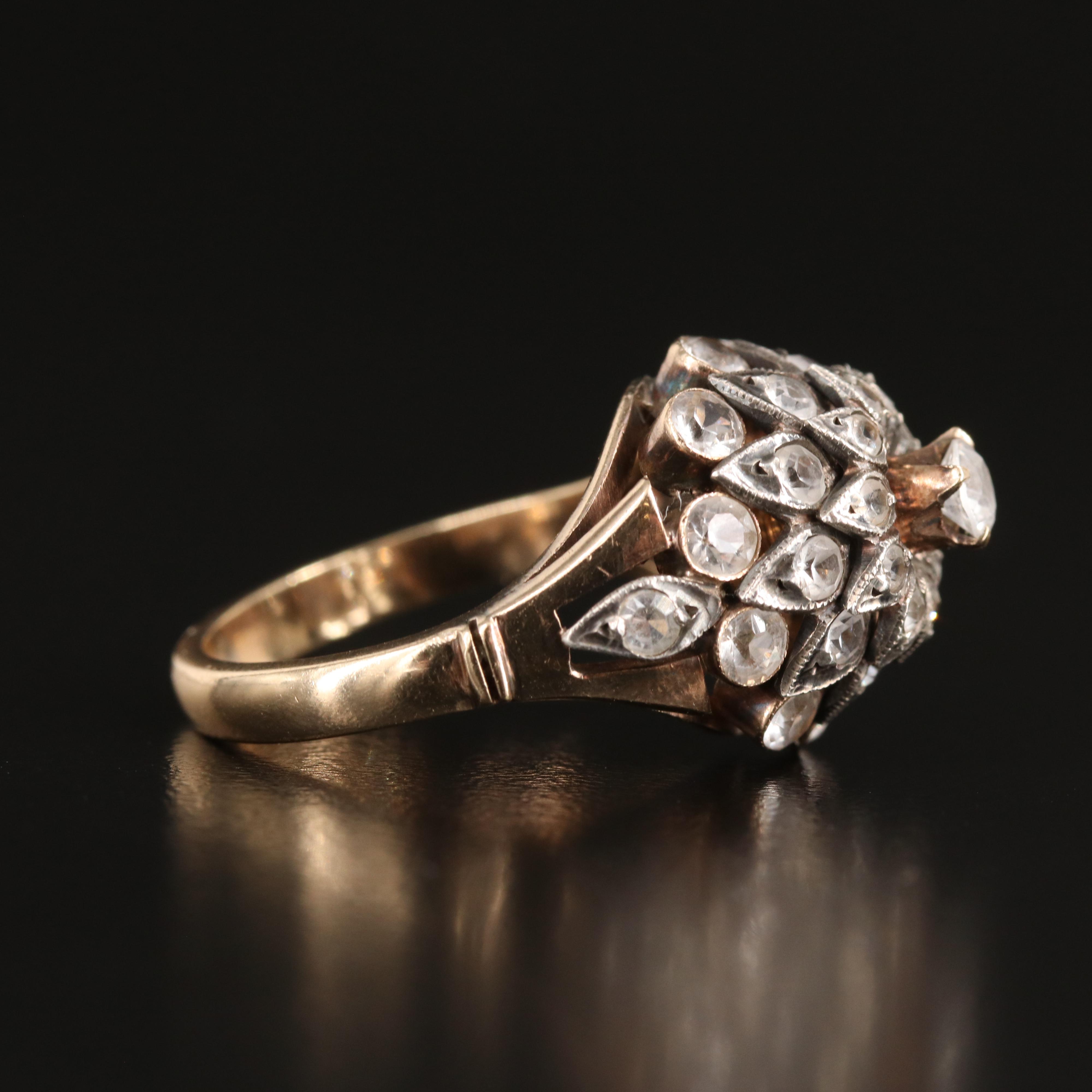 10K and Sterling White Topaz Thai Princess Ring