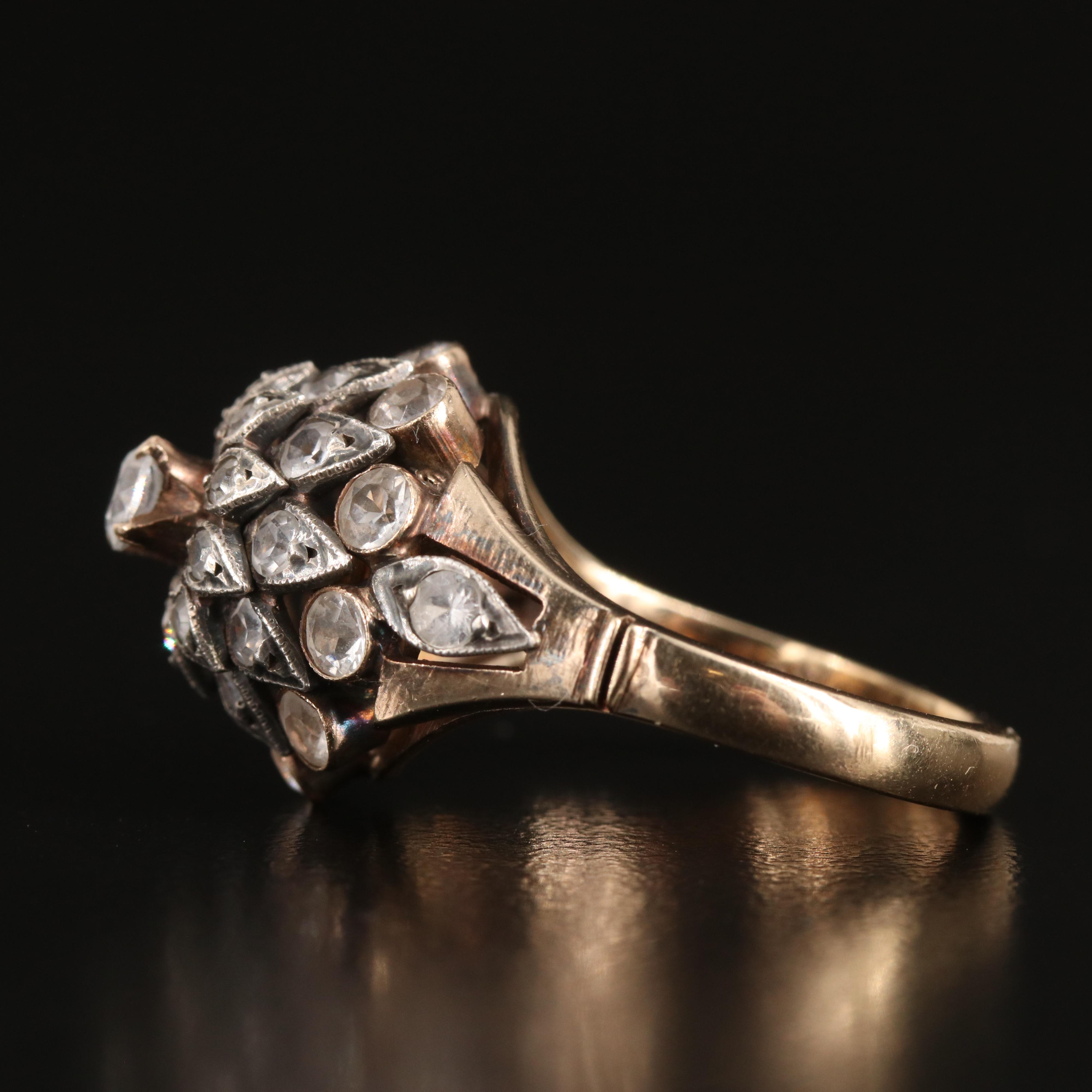 10K and Sterling White Topaz Thai Princess Ring