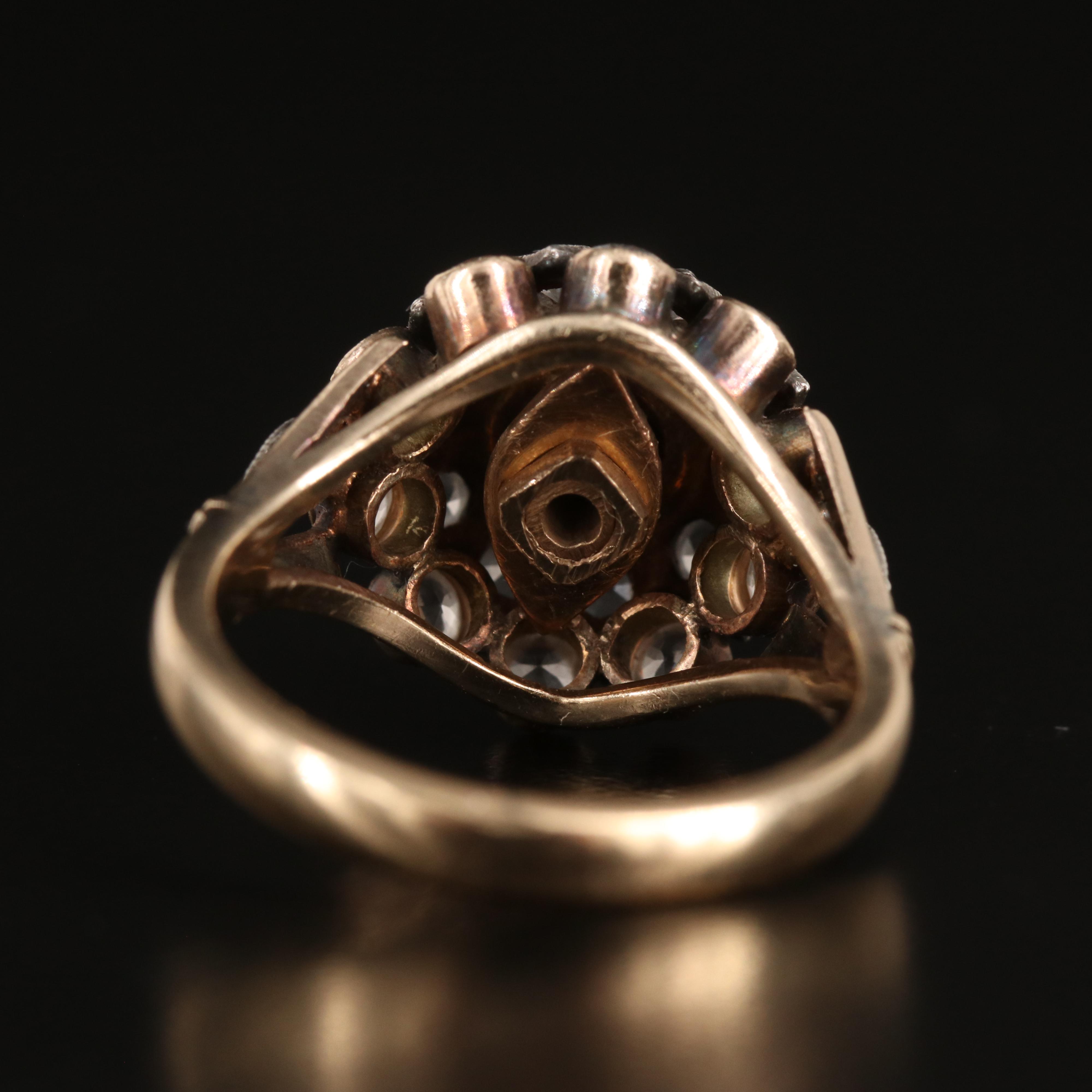 10K and Sterling White Topaz Thai Princess Ring