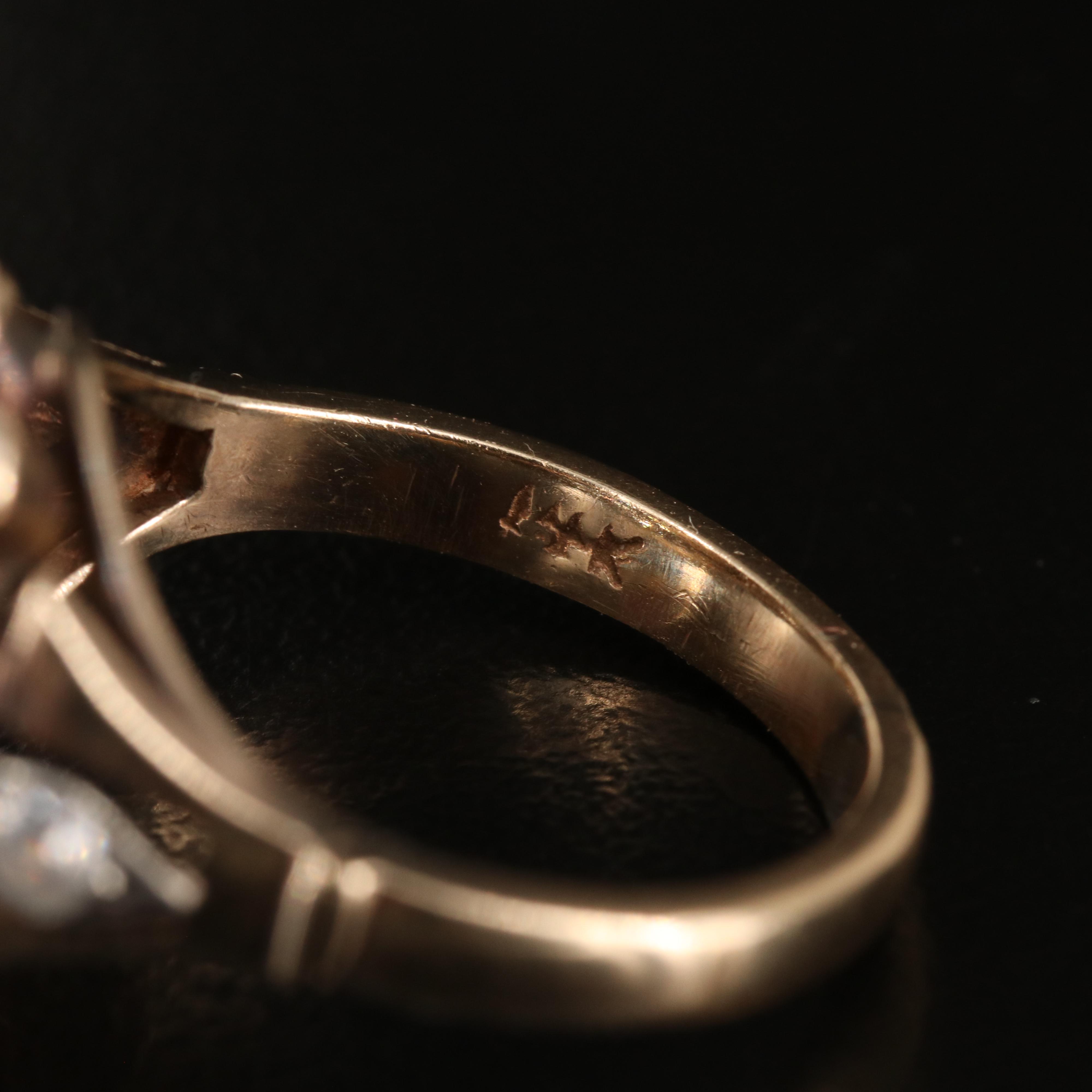 10K and Sterling White Topaz Thai Princess Ring