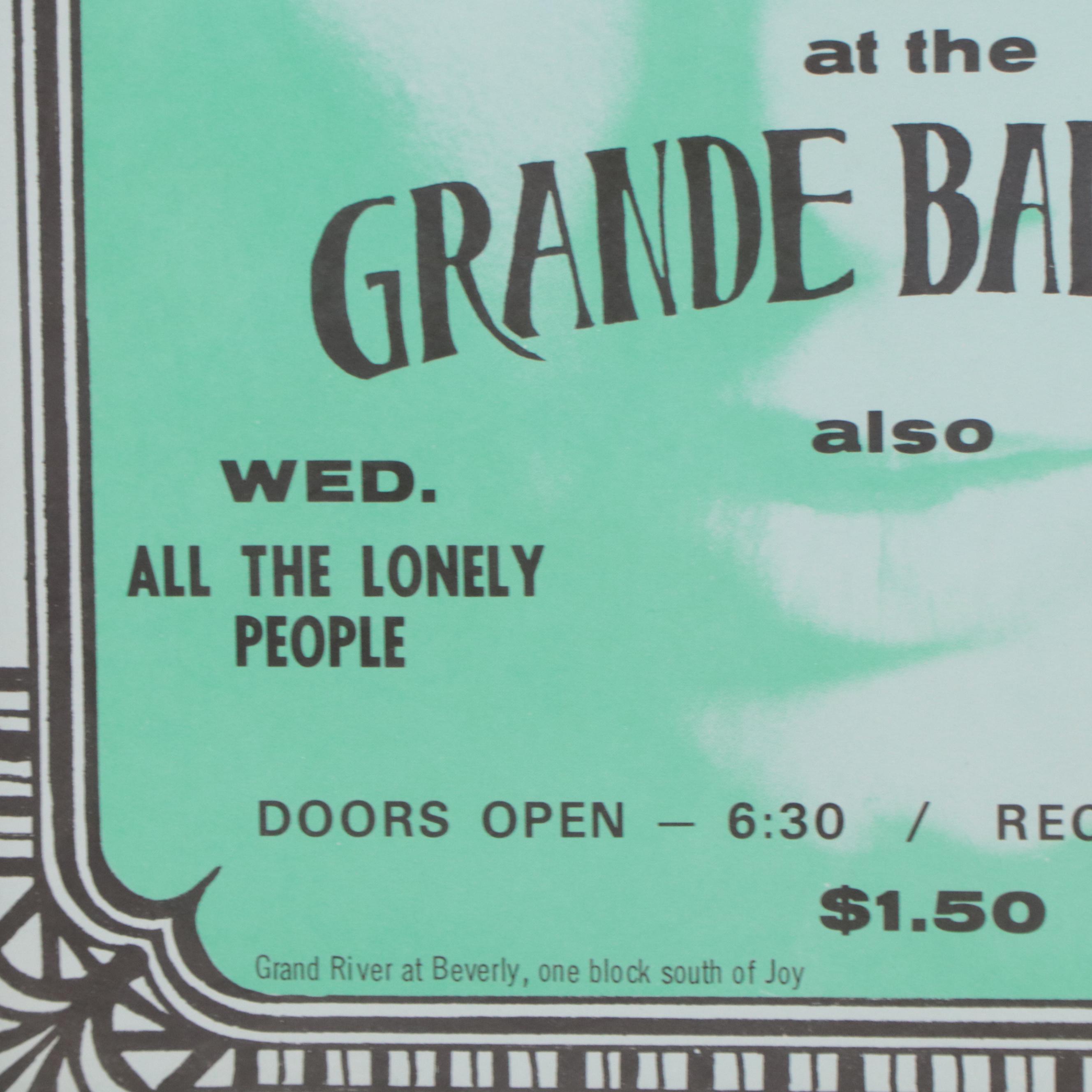 Color Lithograph Concert Poster At The Grande Ballroom