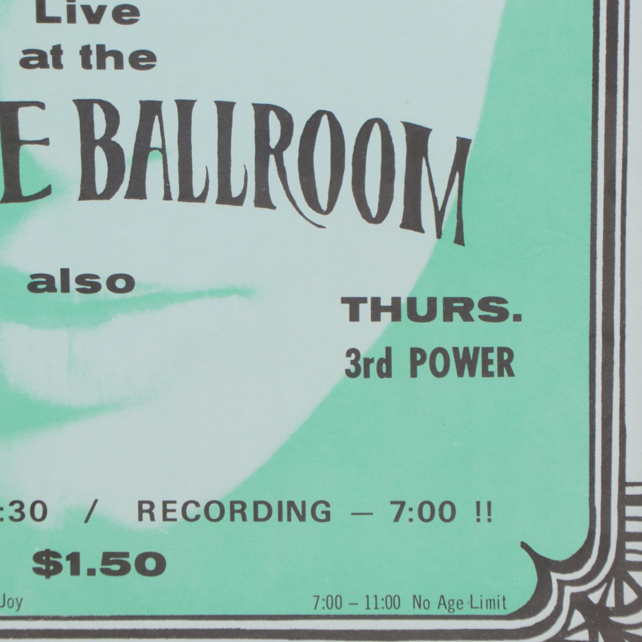 Color Lithograph Concert Poster At The Grande Ballroom