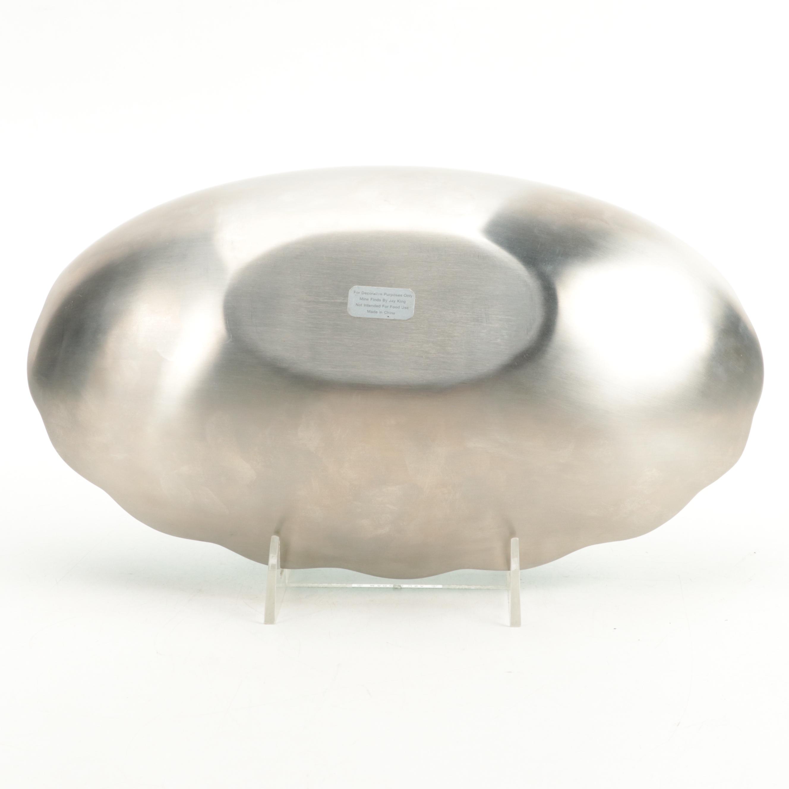 Jay King Stainless Steel and Turquoise Inlay Bowl