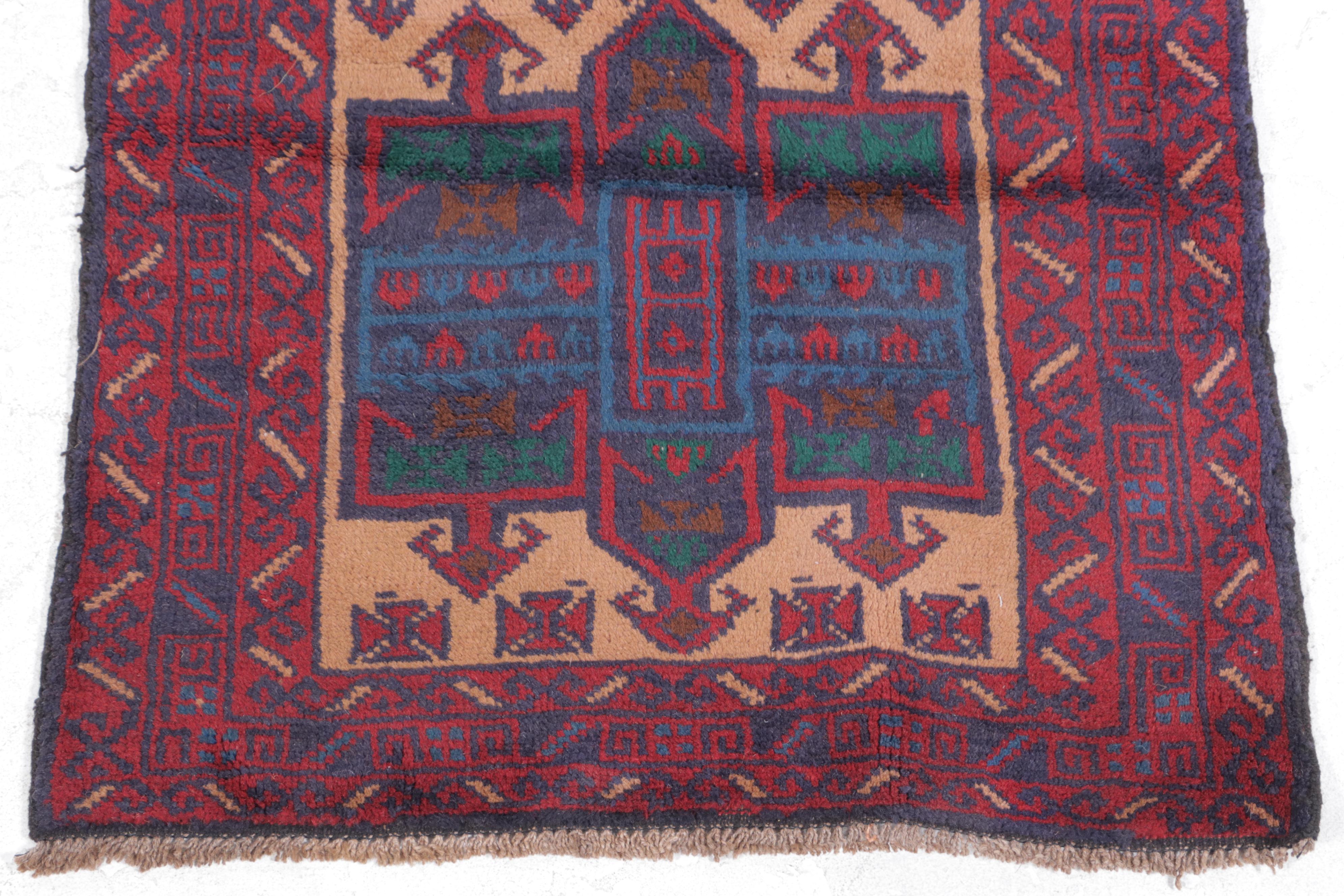 2'9 x 5' Hand-Knotted Afghan Taimani Accent Rug