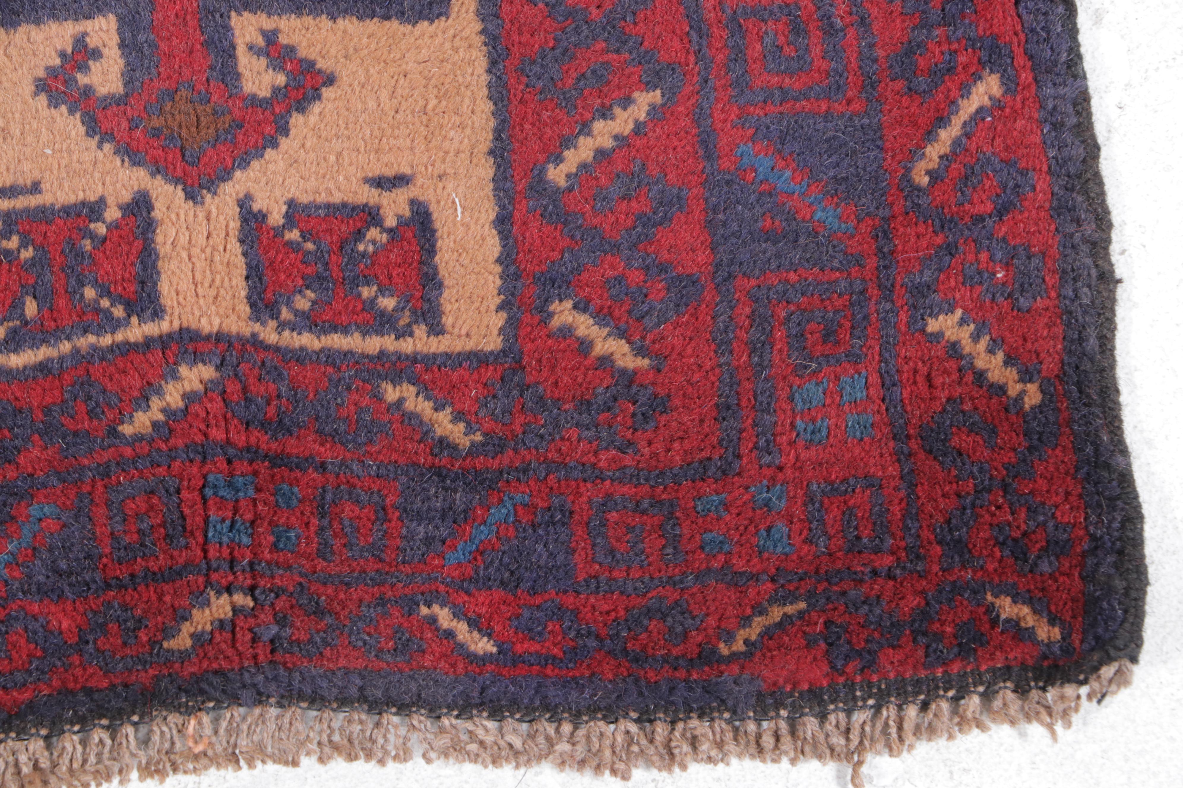 2'9 x 5' Hand-Knotted Afghan Taimani Accent Rug