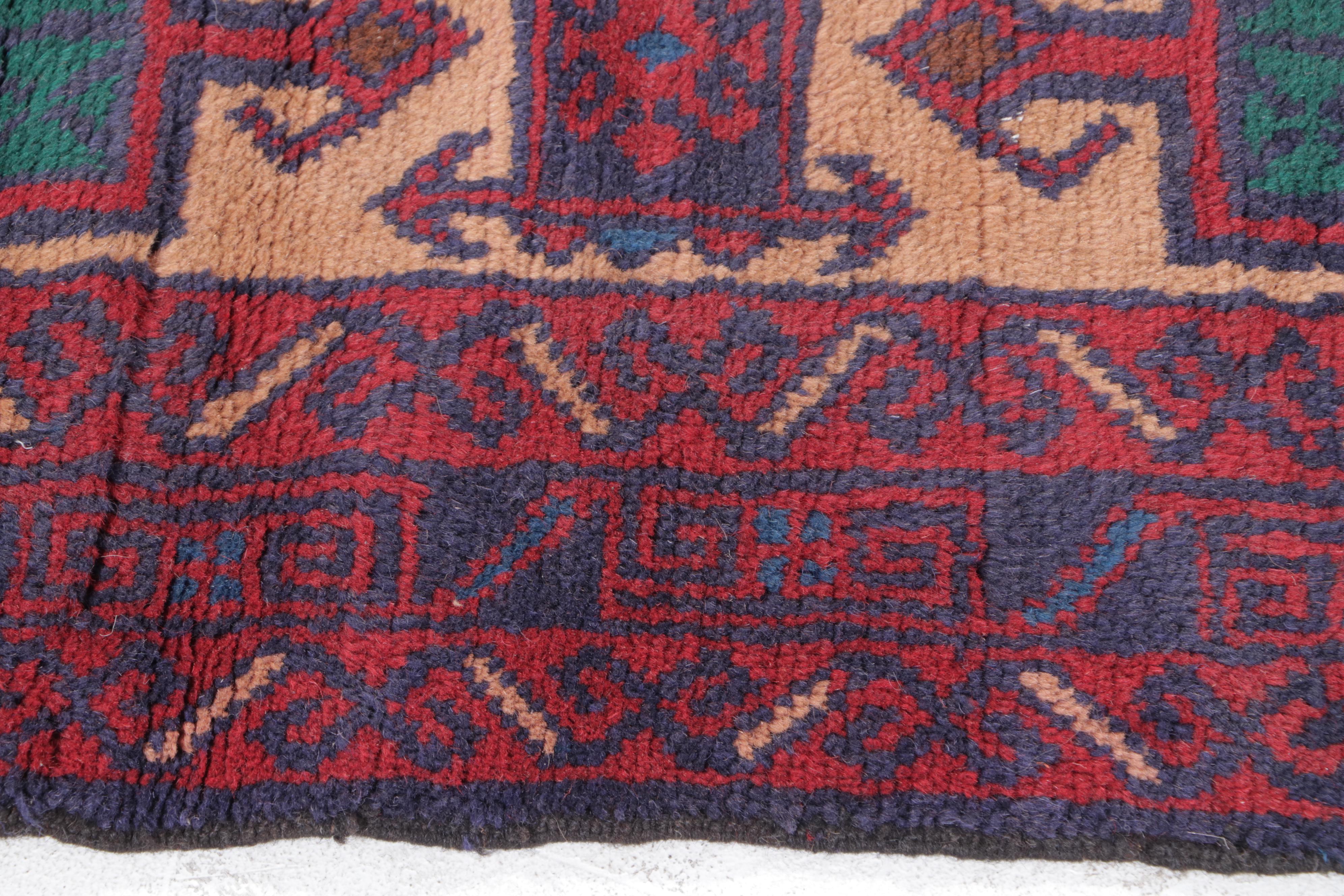 2'9 x 5' Hand-Knotted Afghan Taimani Accent Rug