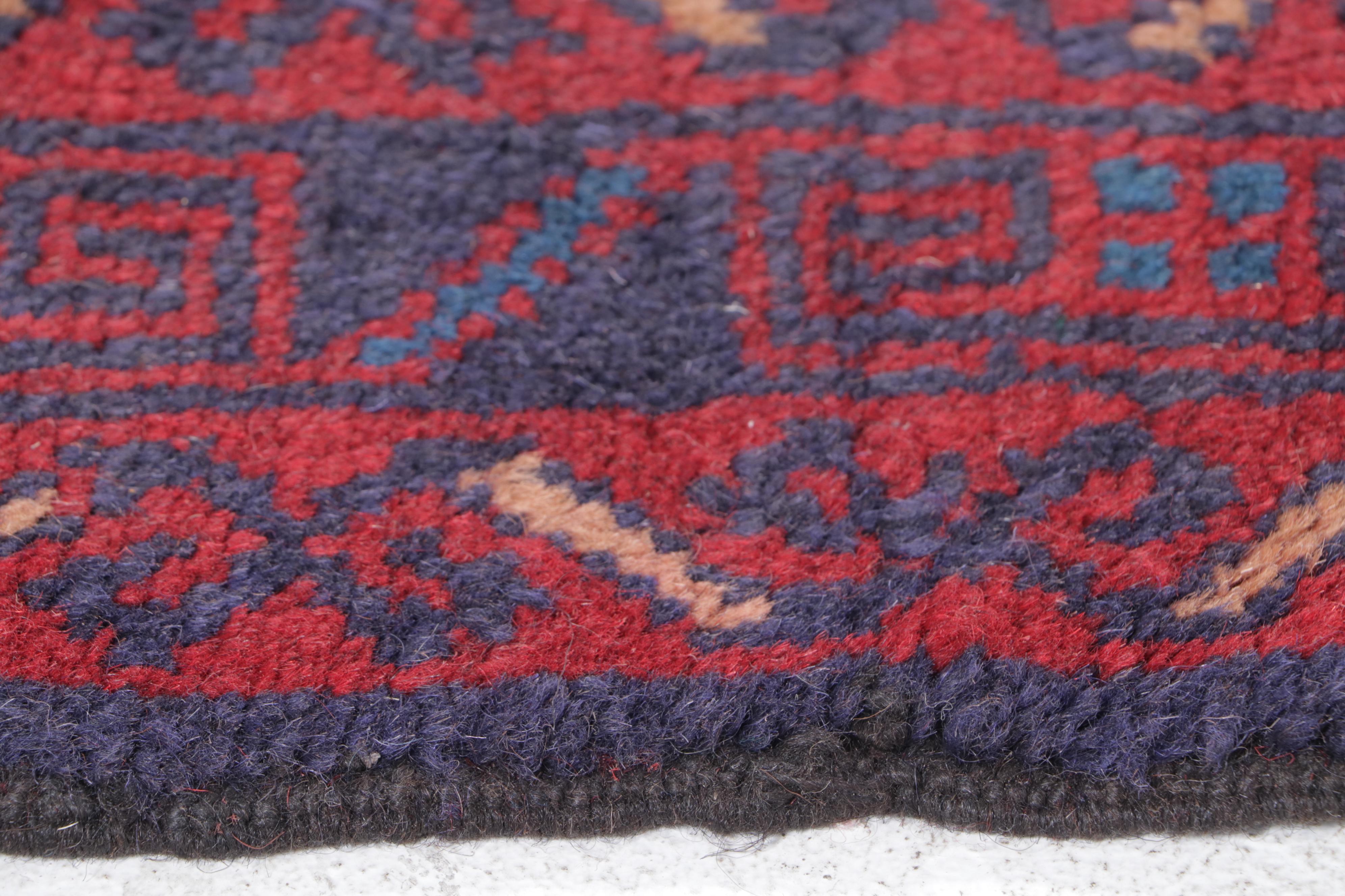 2'9 x 5' Hand-Knotted Afghan Taimani Accent Rug