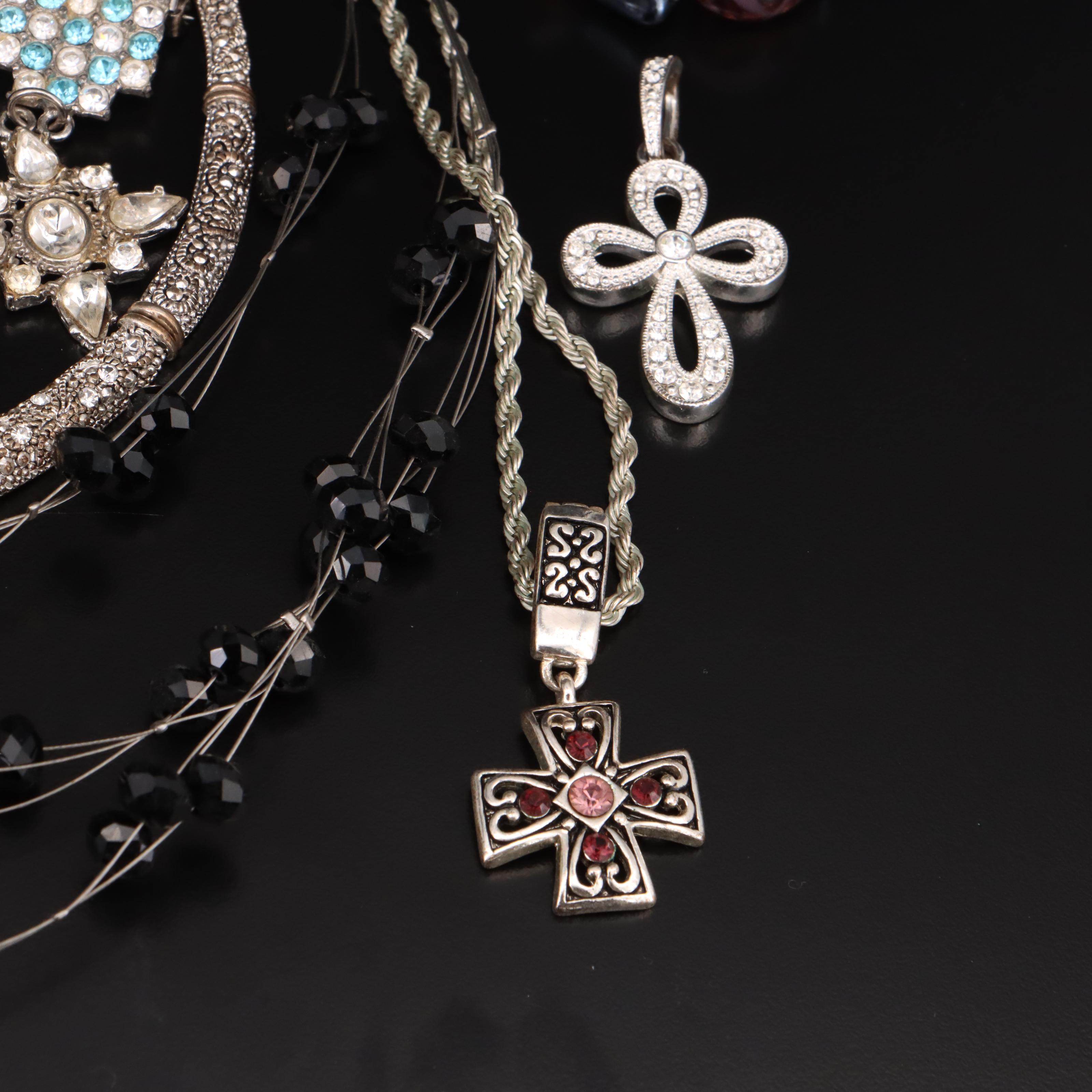 Sterling Bypass Ring with Rhinestone and Cubic Zirconia Jewelry Selection