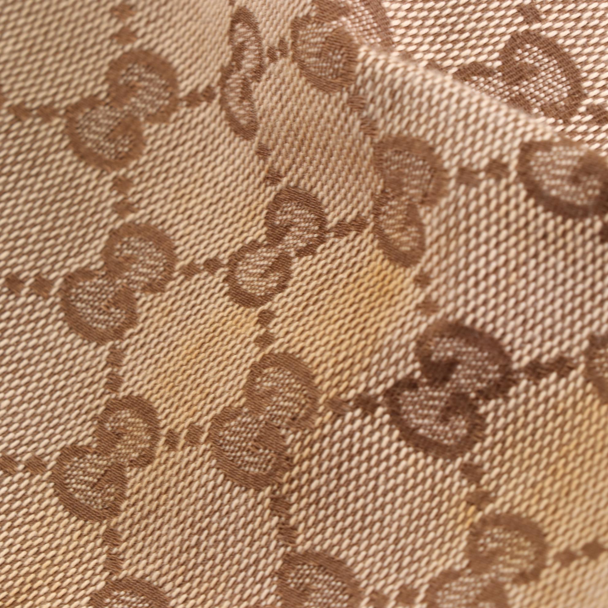 Gucci Sukey Hobo Tote Bag in GG Canvas and Leather Trim