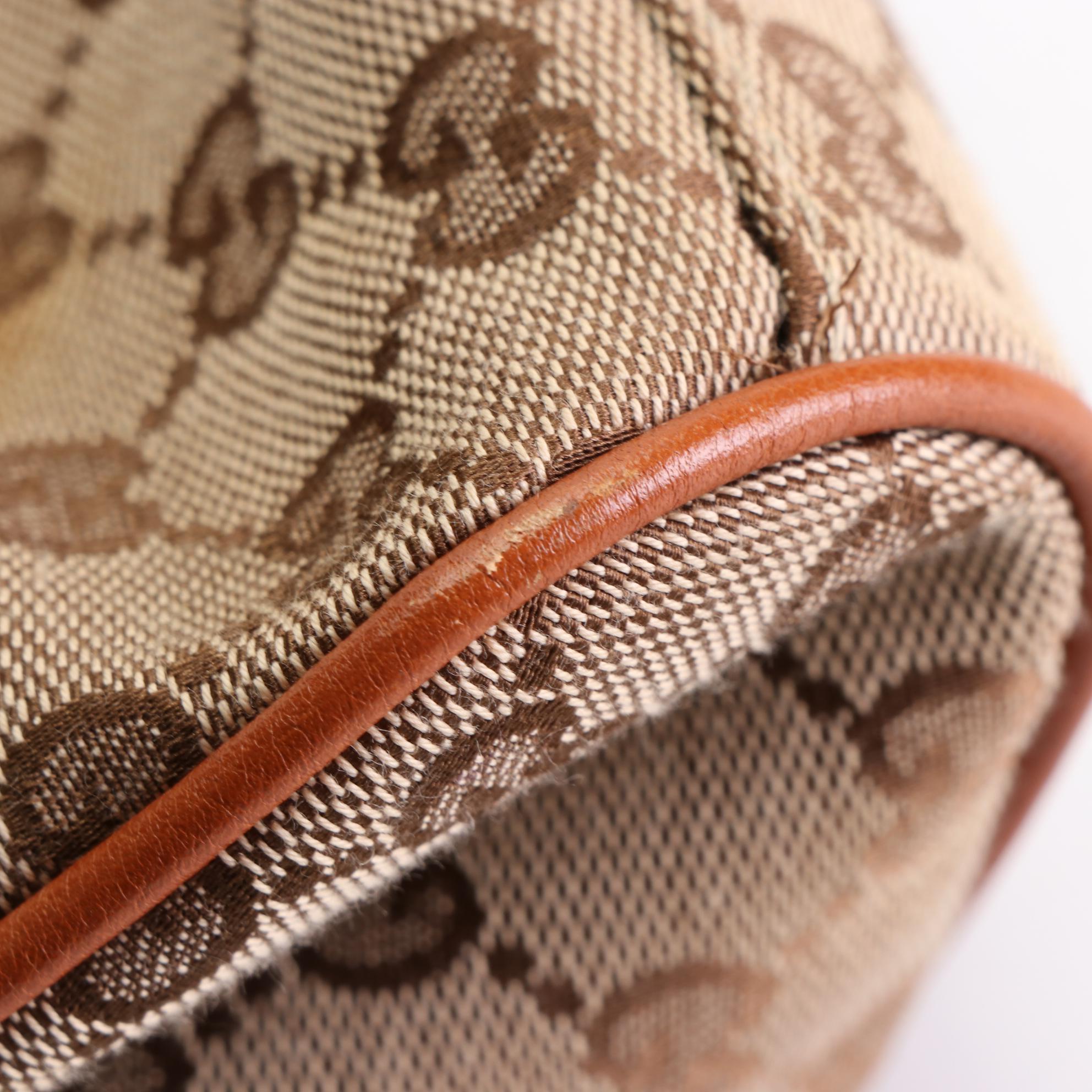 Gucci Sukey Hobo Tote Bag in GG Canvas and Leather Trim