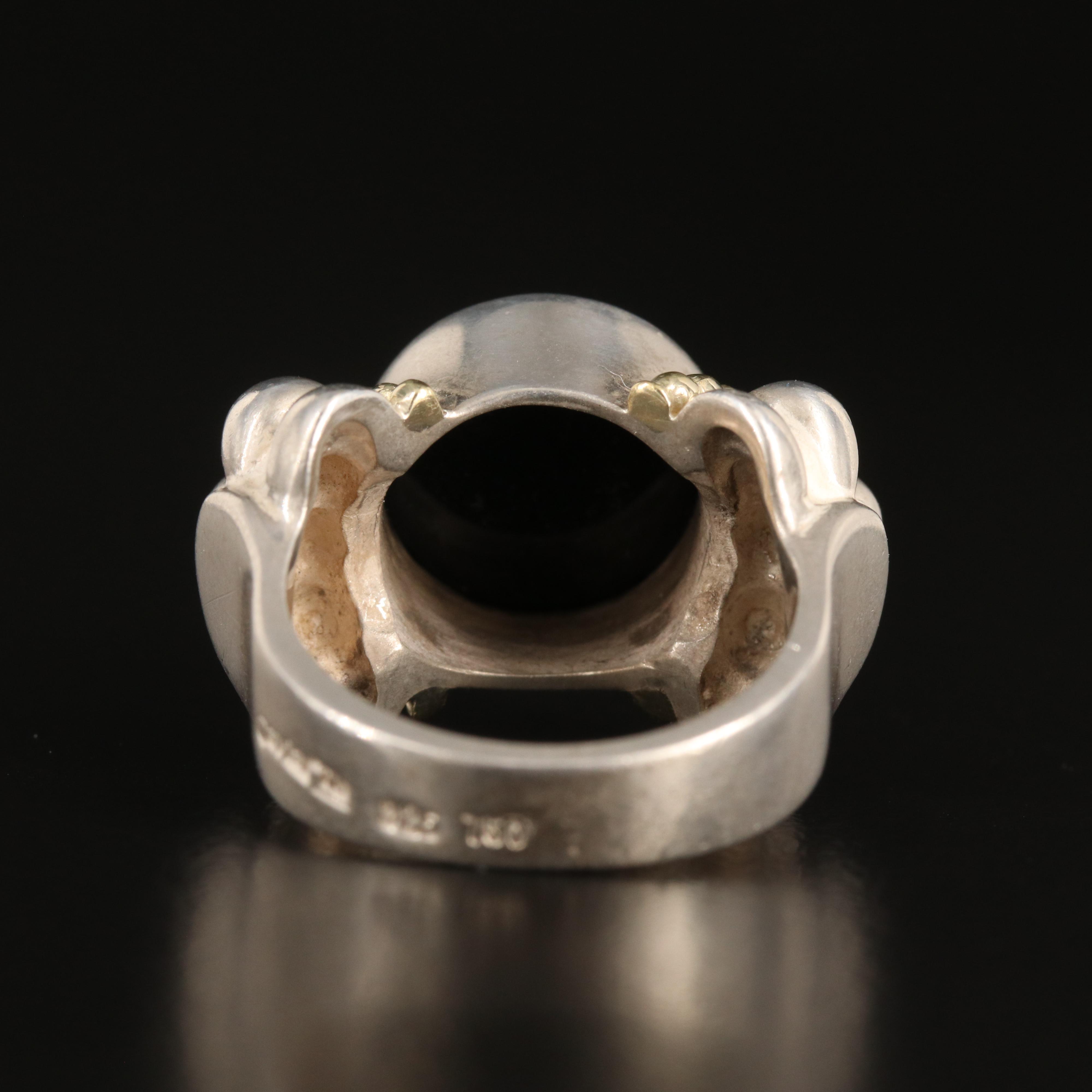 Caviar by Lagos Sterling Black Onyx Ring with 18K Accents
