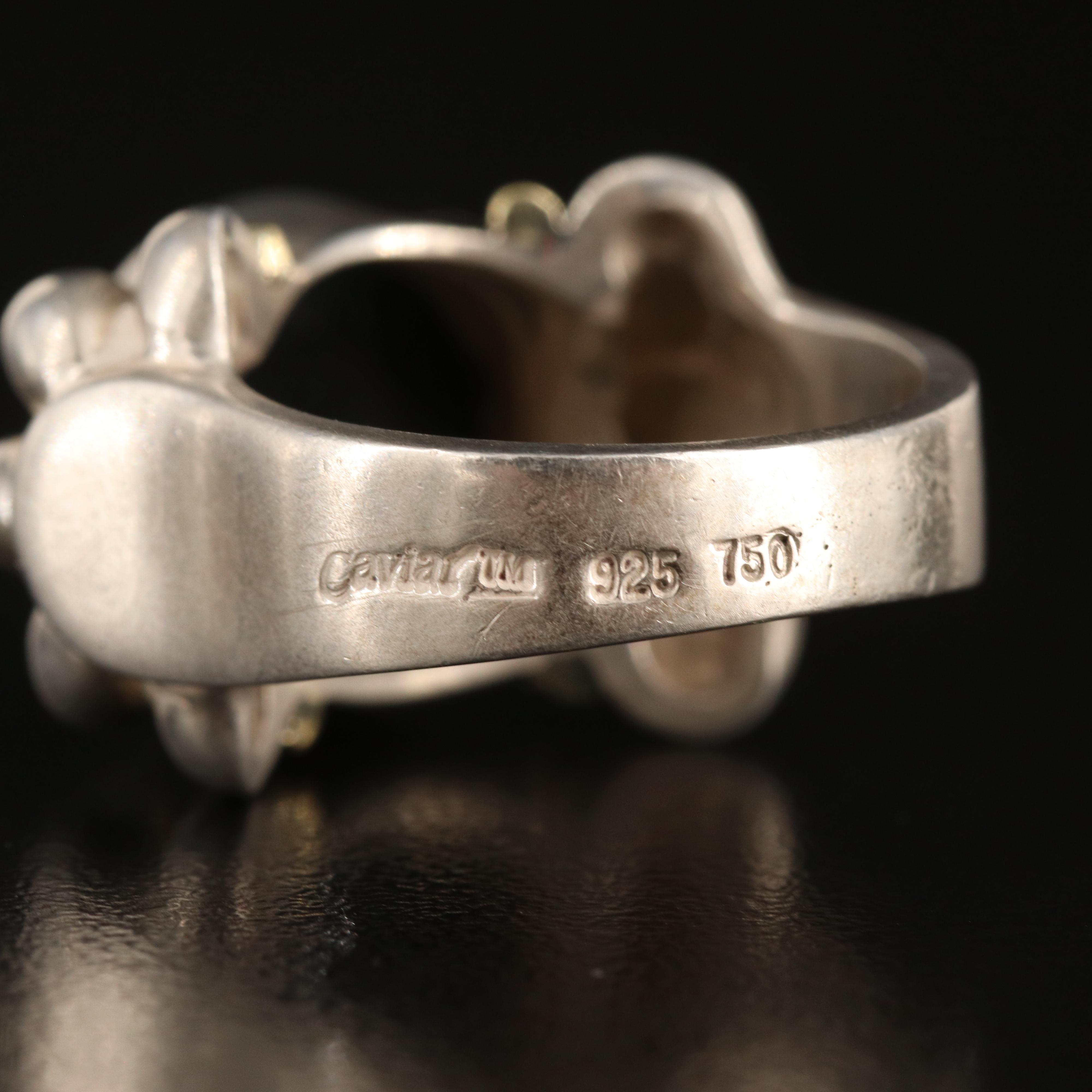 Caviar by Lagos Sterling Black Onyx Ring with 18K Accents