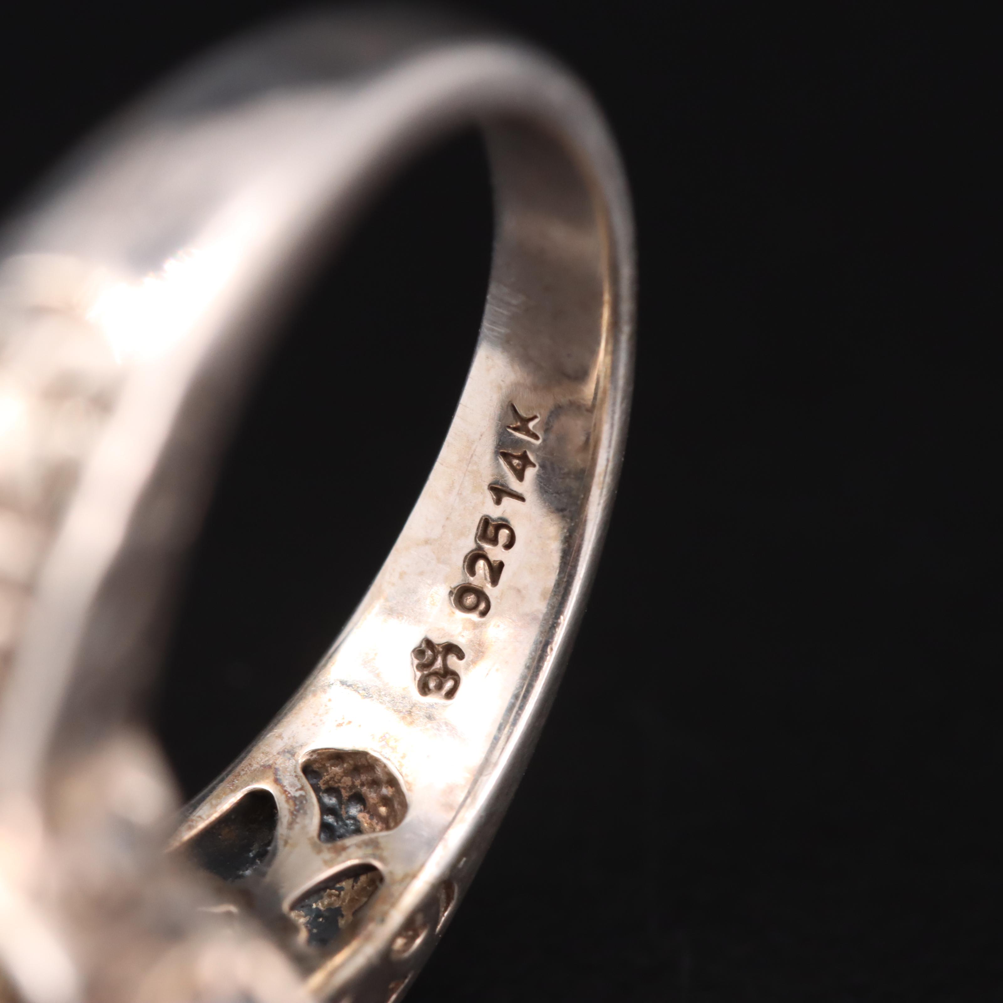 Sterling Amethyst and Diamond Quatrefoil Ring with 14K Accent