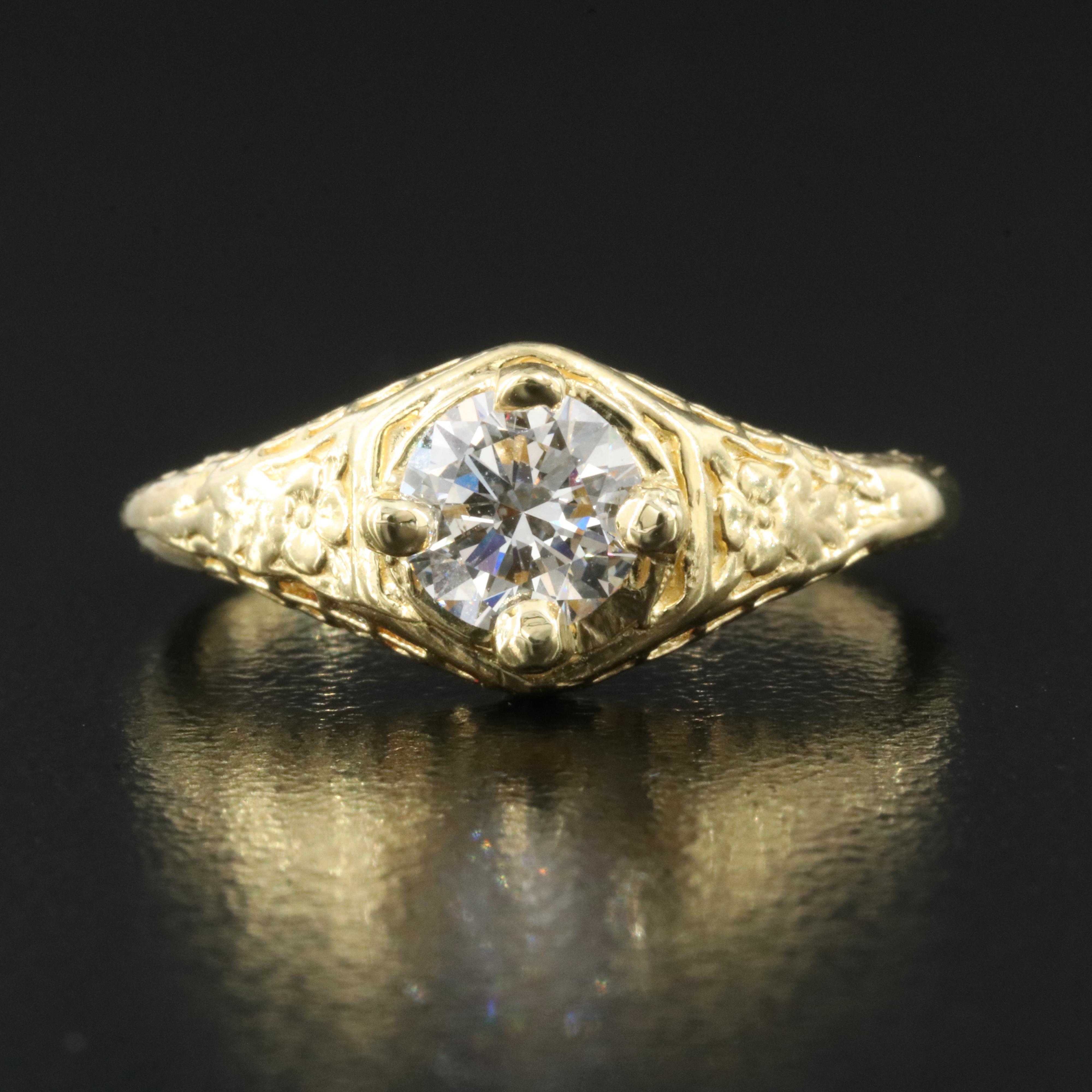 18K 0.70 CT Diamond Solitaire Ring