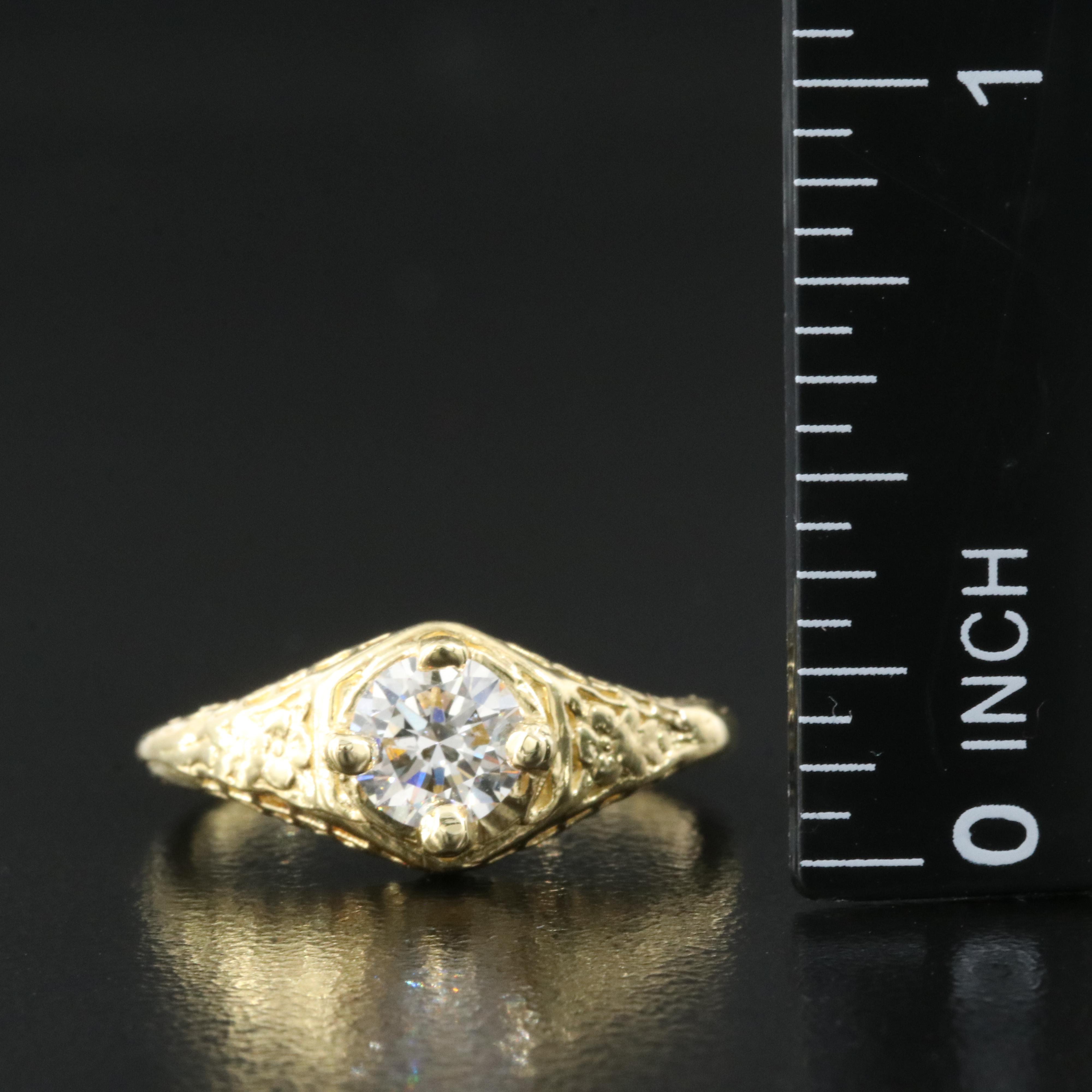 18K 0.70 CT Diamond Solitaire Ring