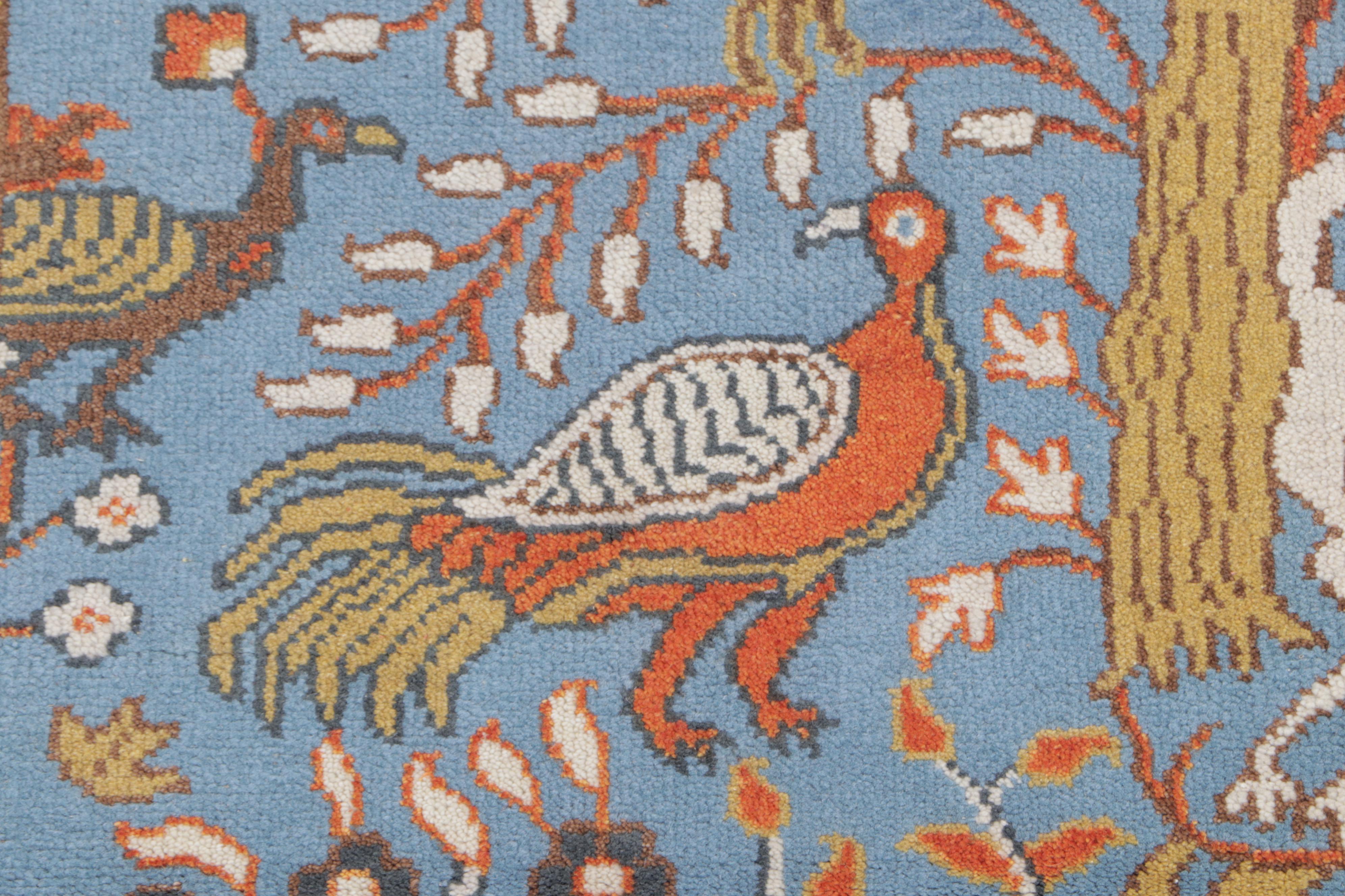 2'6 x 8' Hand-Knotted Indian Pictorial Hunt Scene Carpet Runner