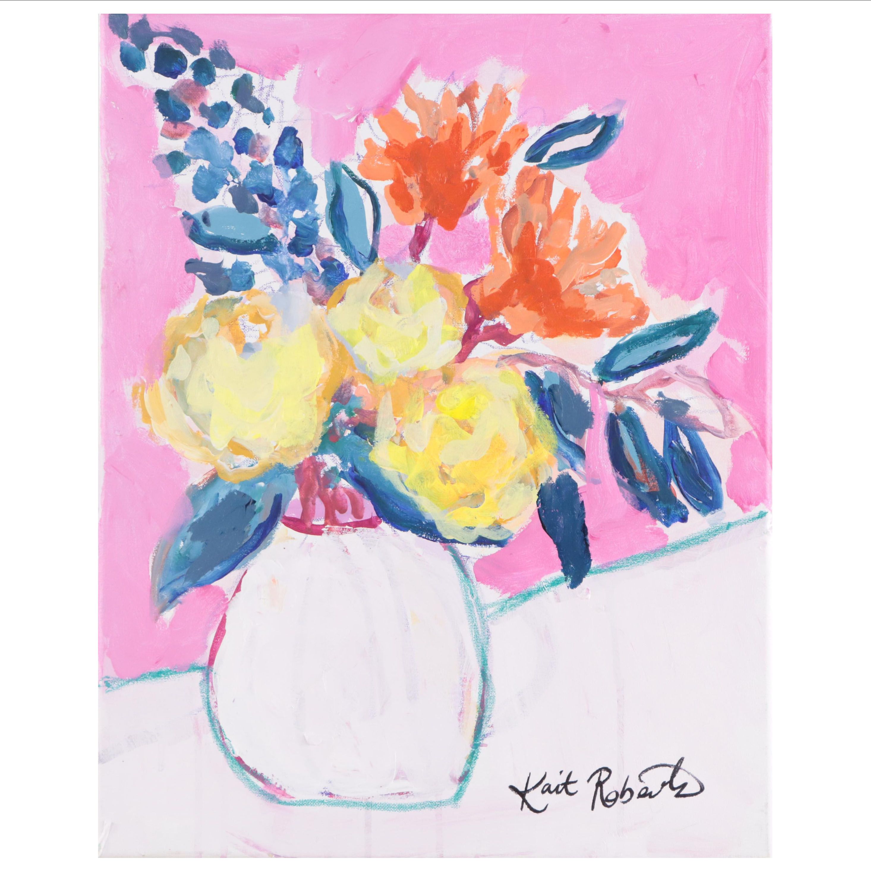 Kait Roberts Floral Still Life Acrylic Painting, 2023