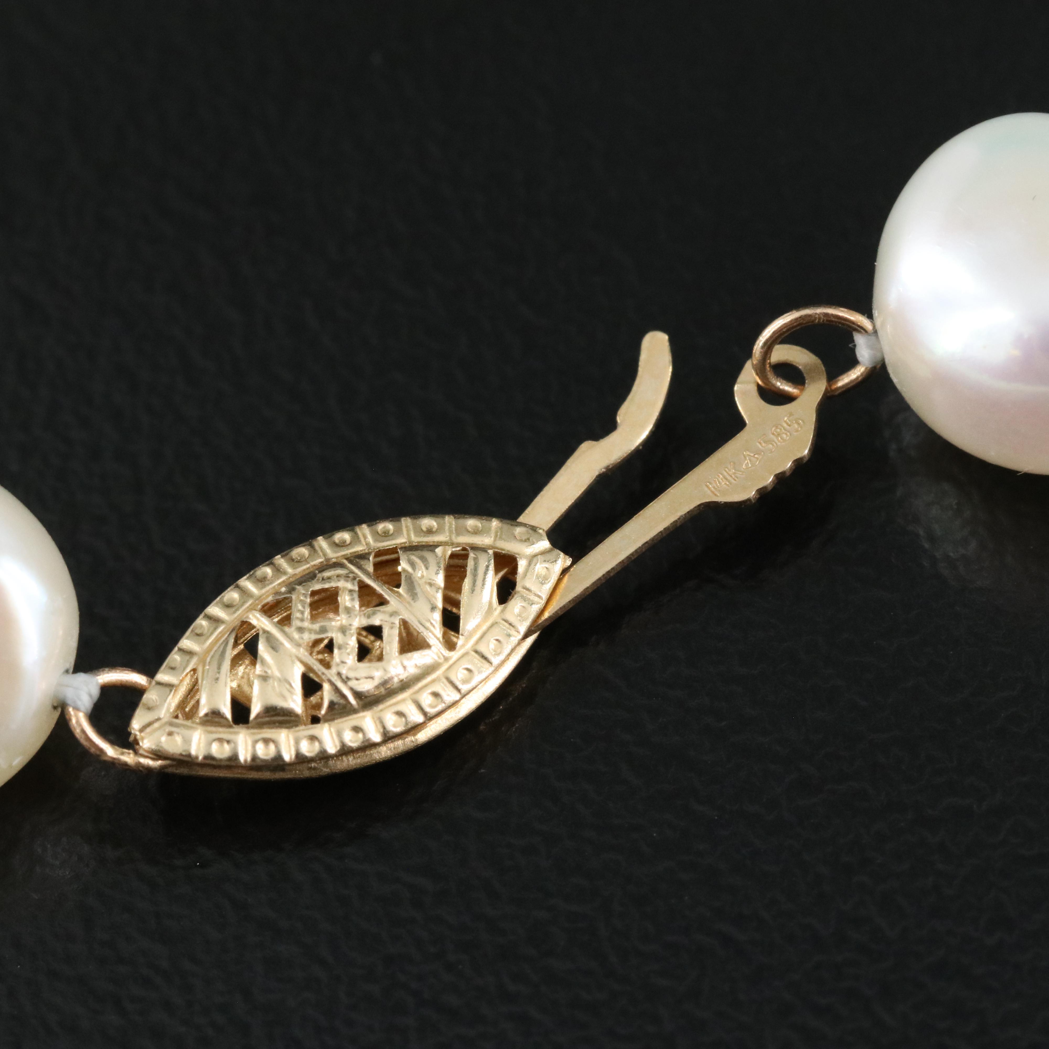 14K Pearl and Amethyst Station Necklace