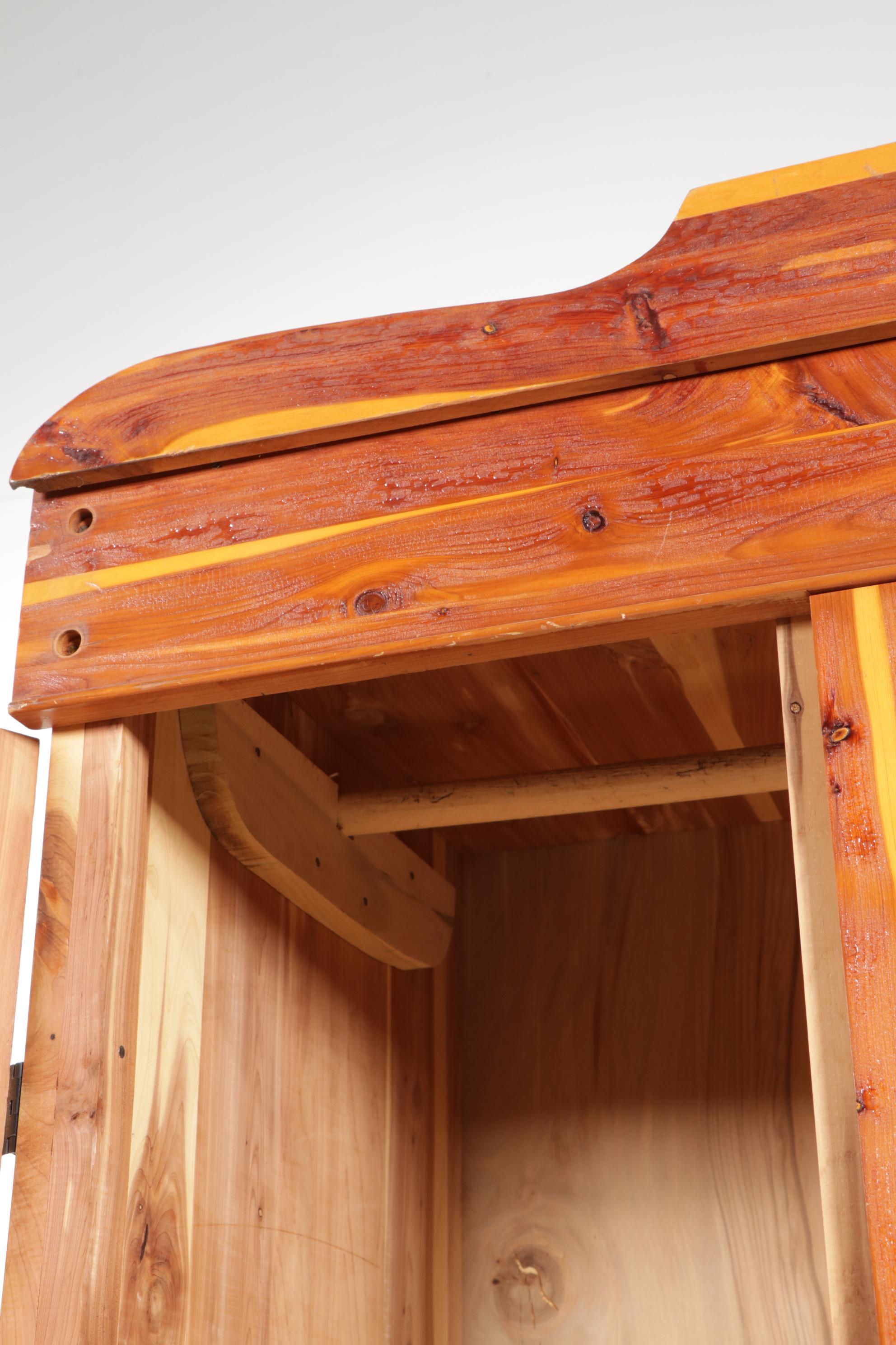 Cedar-Master American Primitive Style Wardrobe, Early to Mid 20th Century