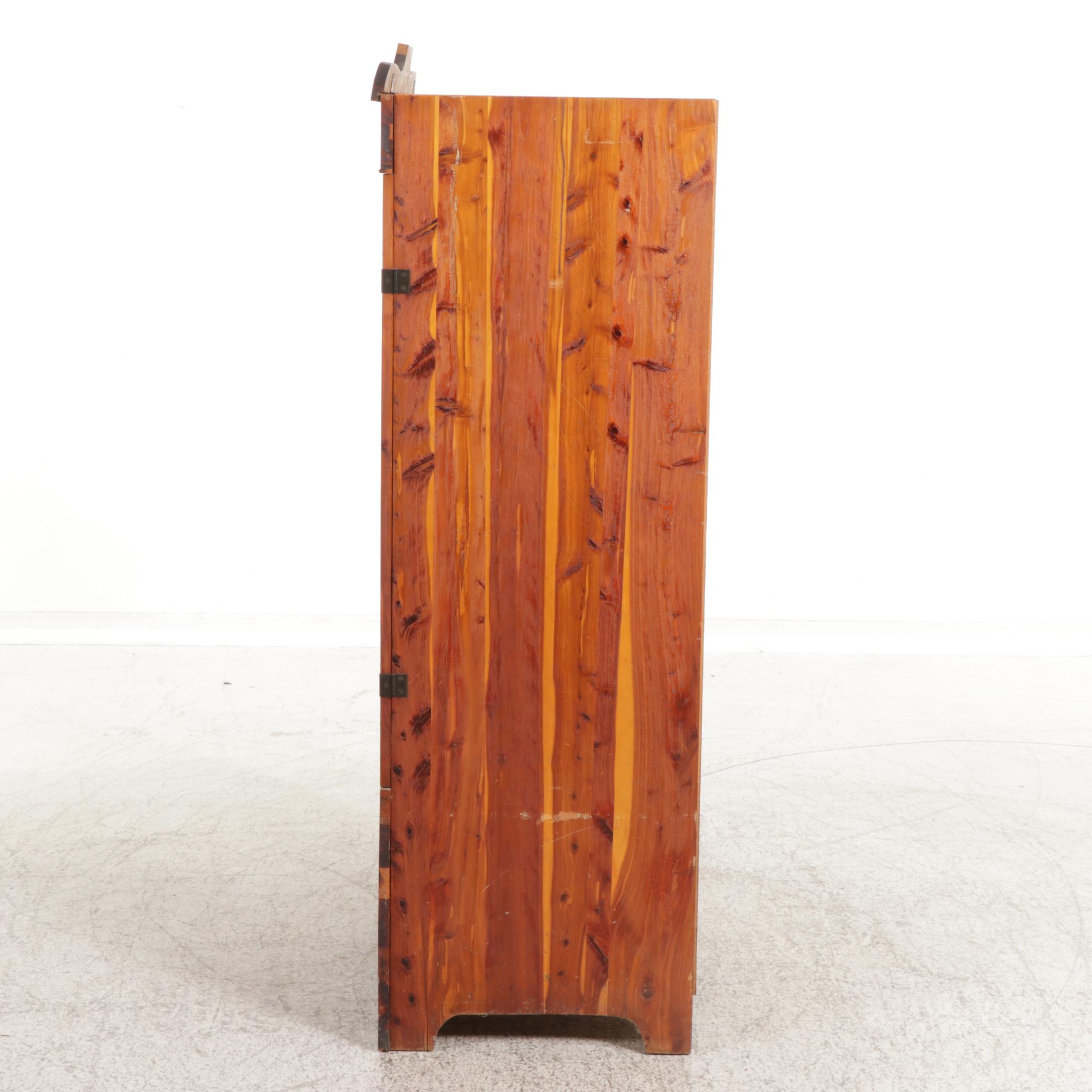 Cedar-Master American Primitive Style Wardrobe, Early to Mid 20th Century
