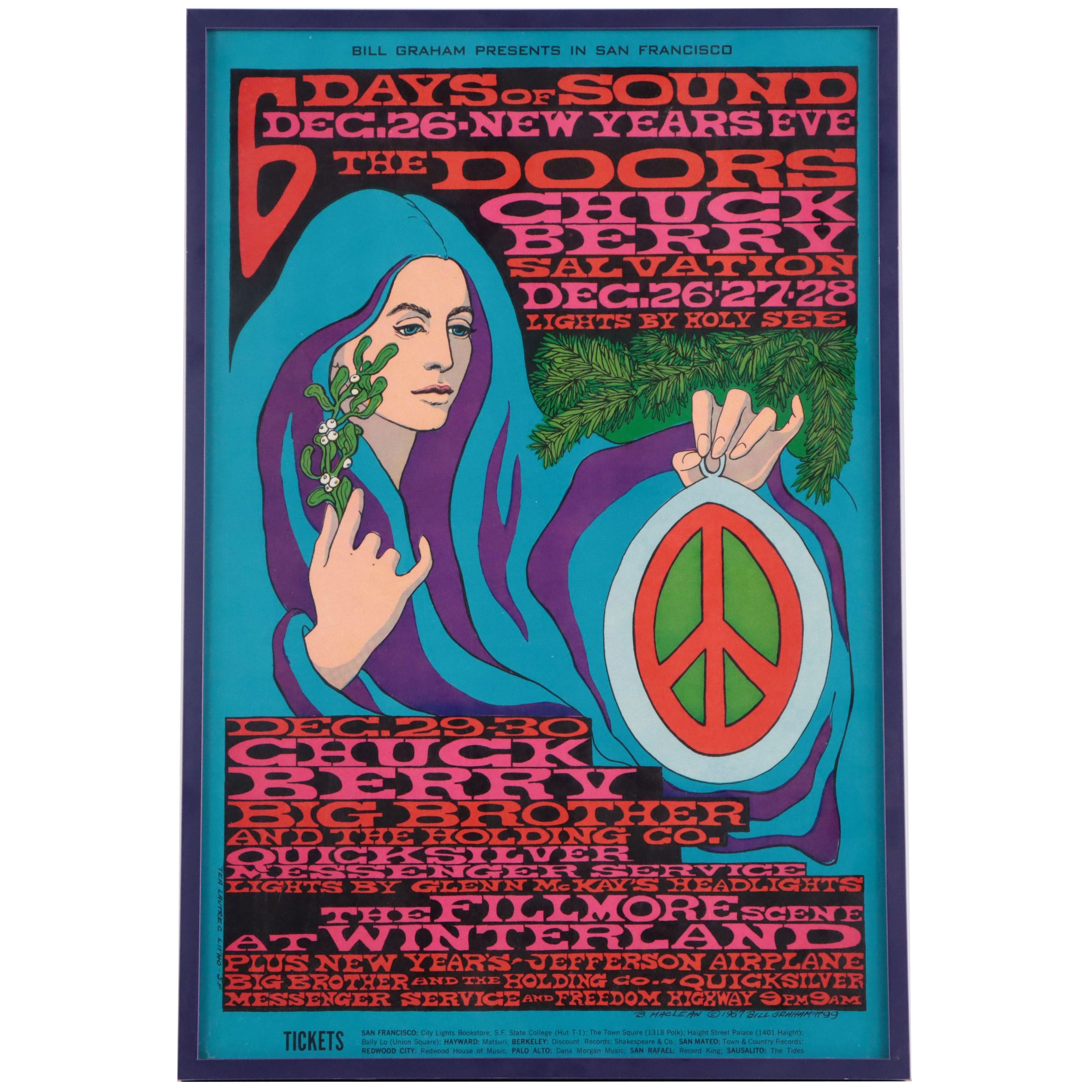 The Doors and Chuck Berry Lithograph Concert Poster After Bonnie MacLean