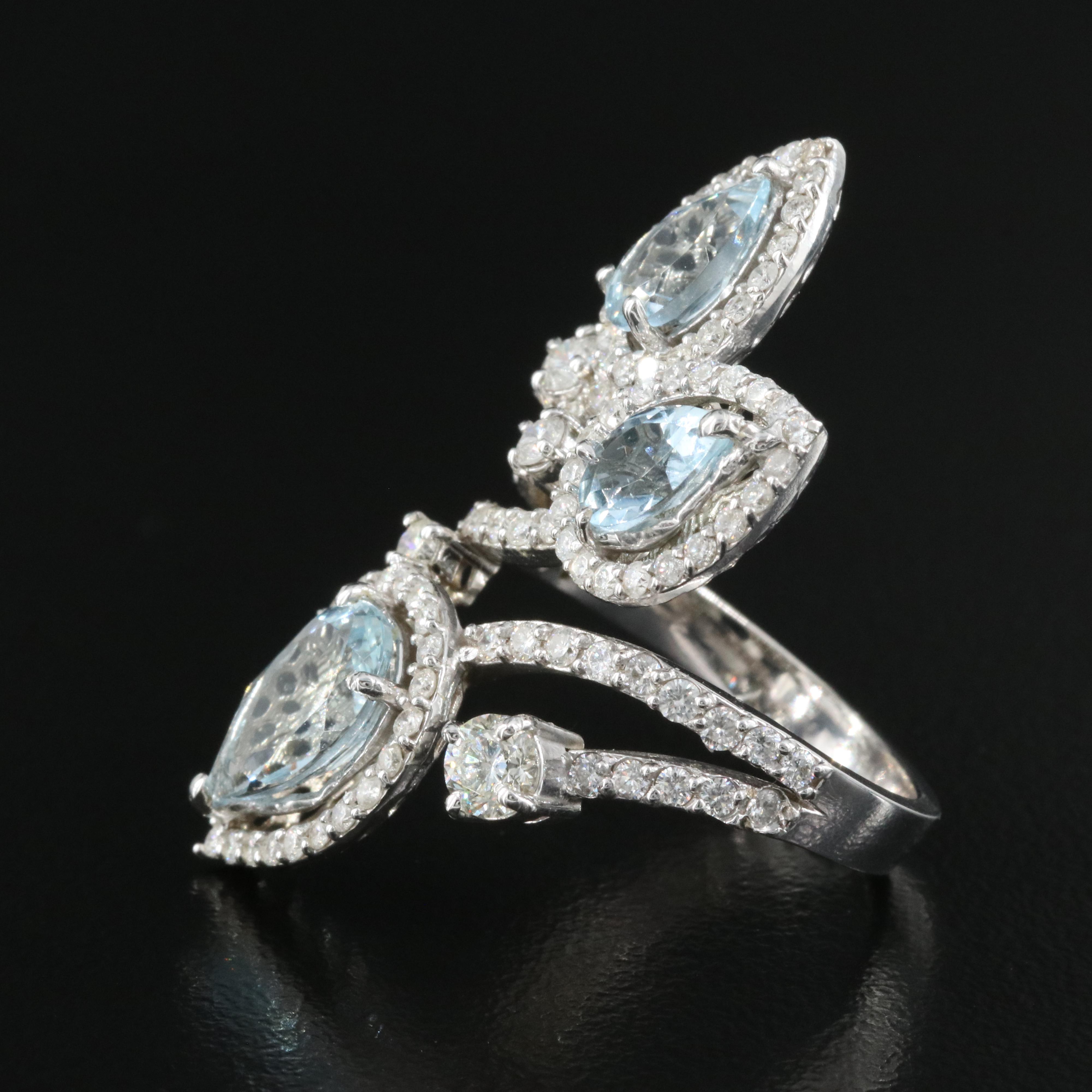 14K Aquamarine and 1.67 CTW Diamond Ring