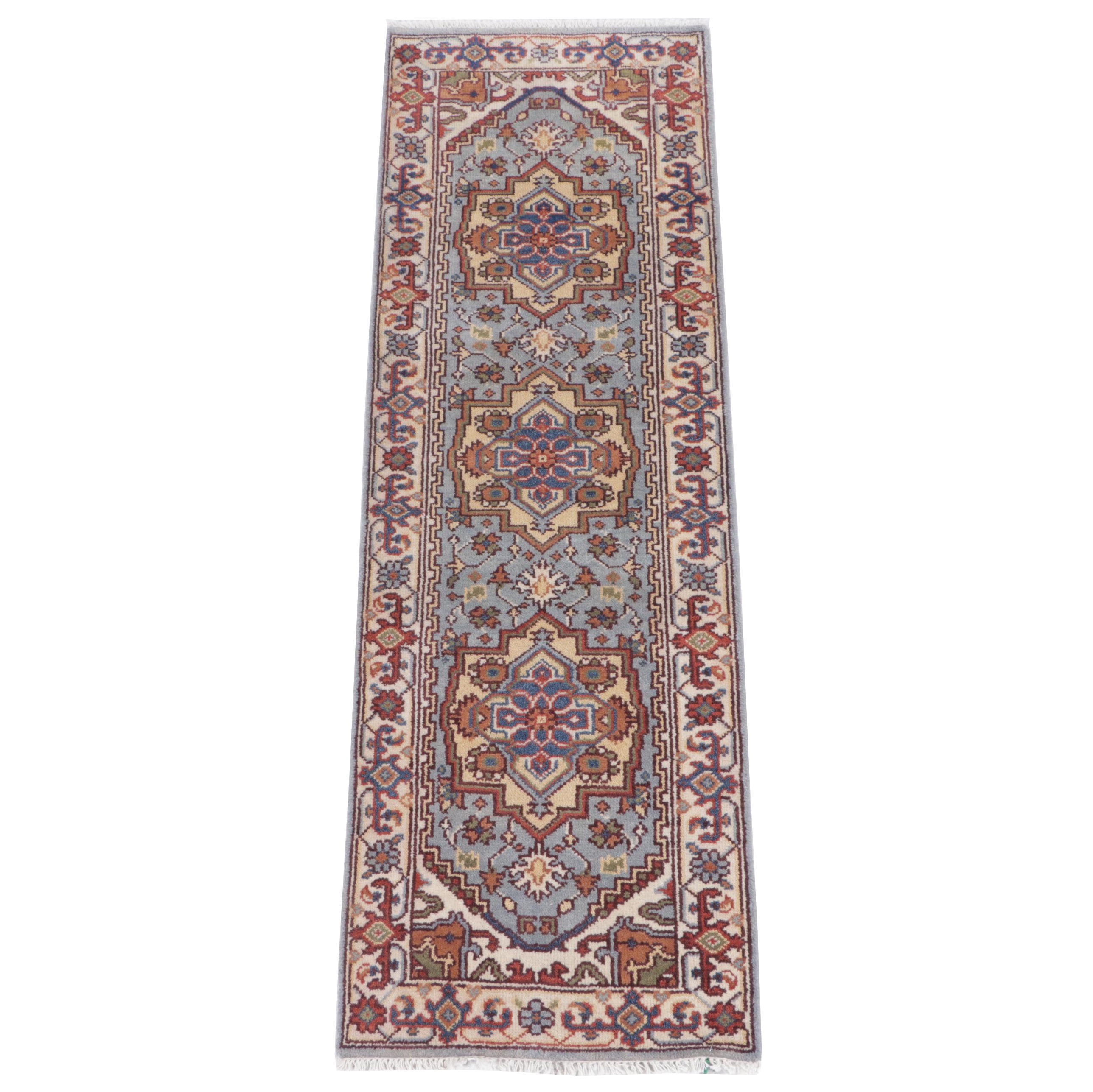 2'6 x 8'1 Hand-Knotted Indo-Persian Serapi Carpet Runner
