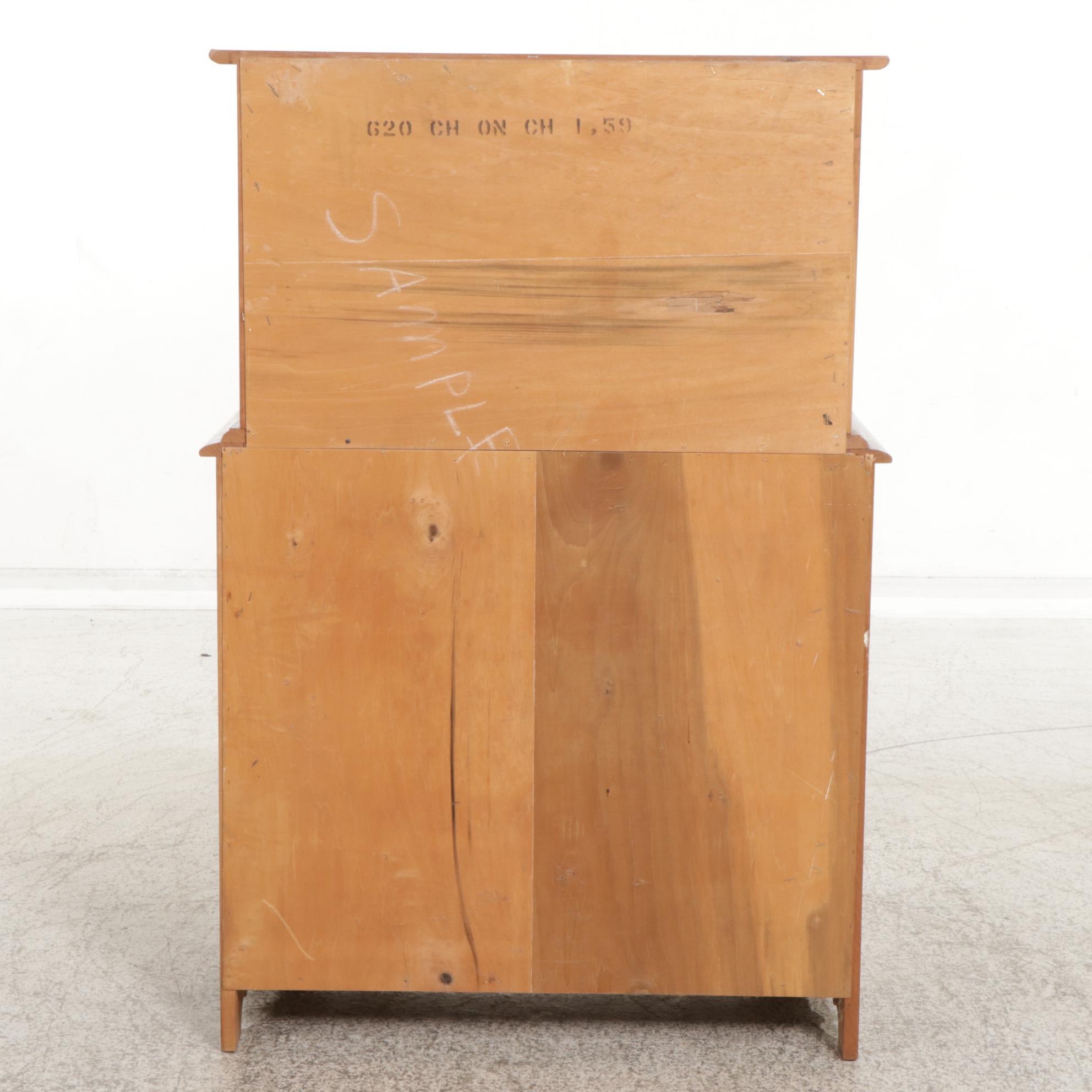 Chippendale Style Cherry Five-Drawer Chest-on-Chest, Late 20th Century