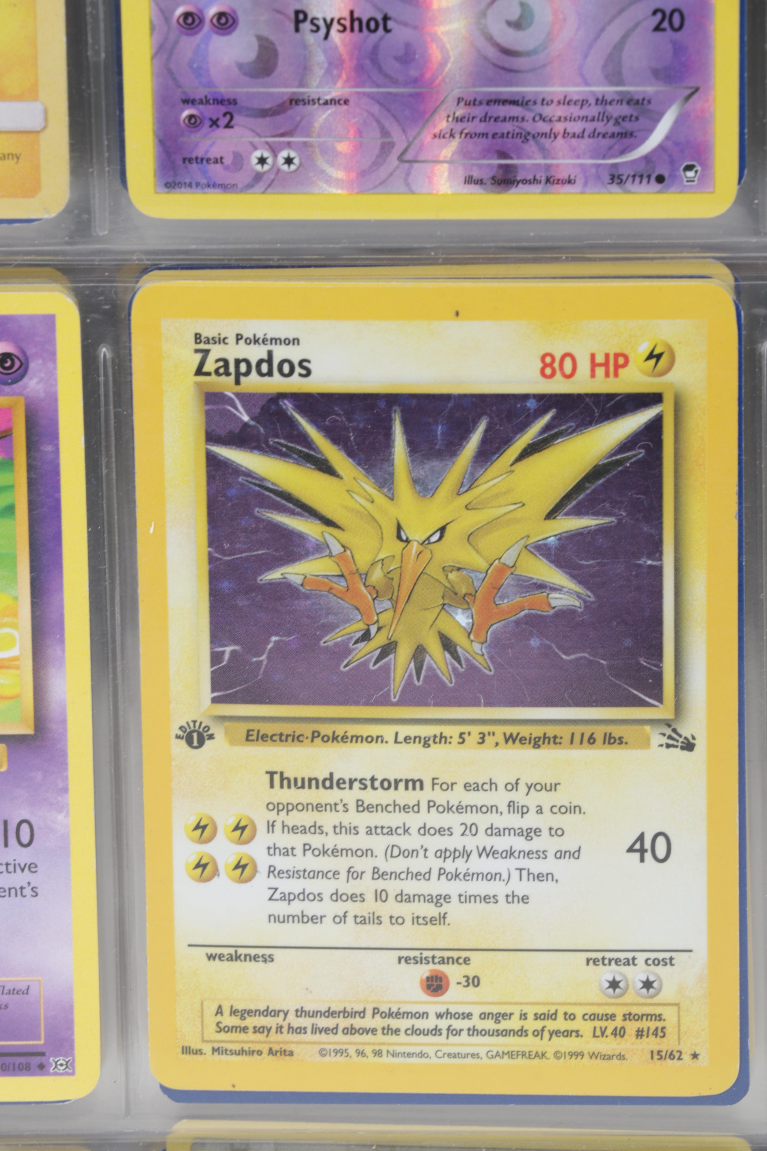 Pokémon First Edition "Zapdos" and "Erika's Exeggcute" and More Cards