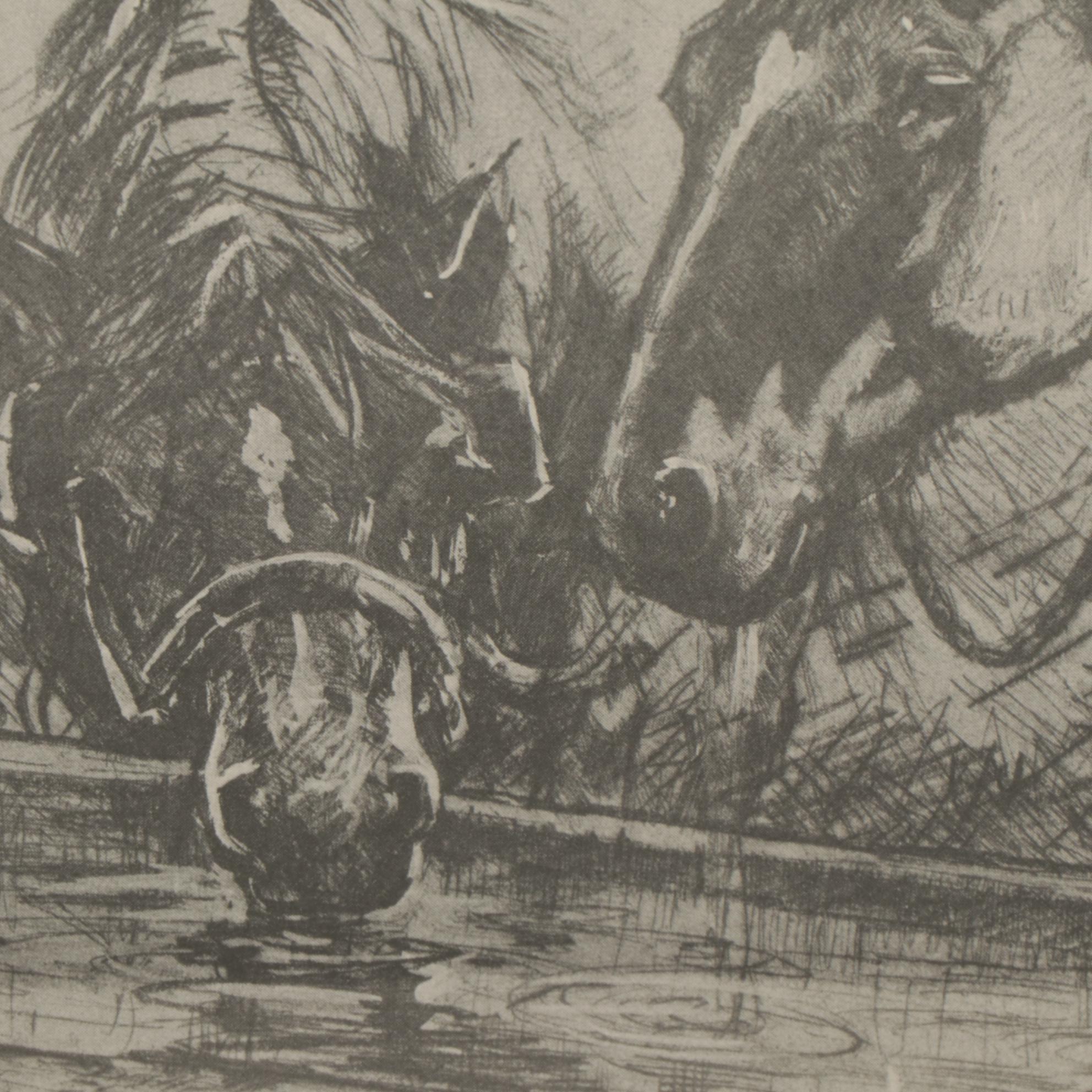 Leslie Cope Halftones "The Drinking Trough," "Covered Bridge," and "Old Barn"