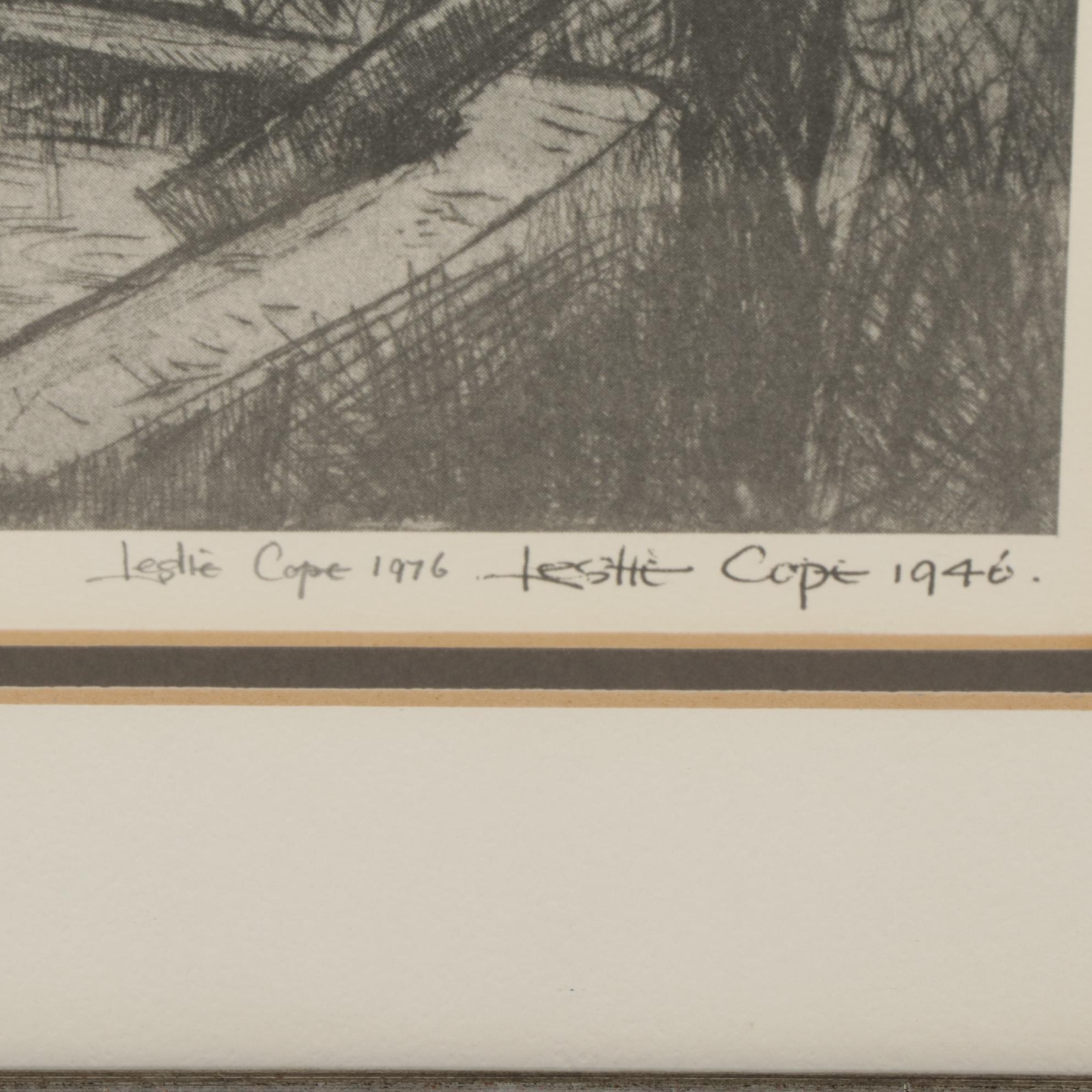 Leslie Cope Halftones "The Drinking Trough," "Covered Bridge," and "Old Barn"