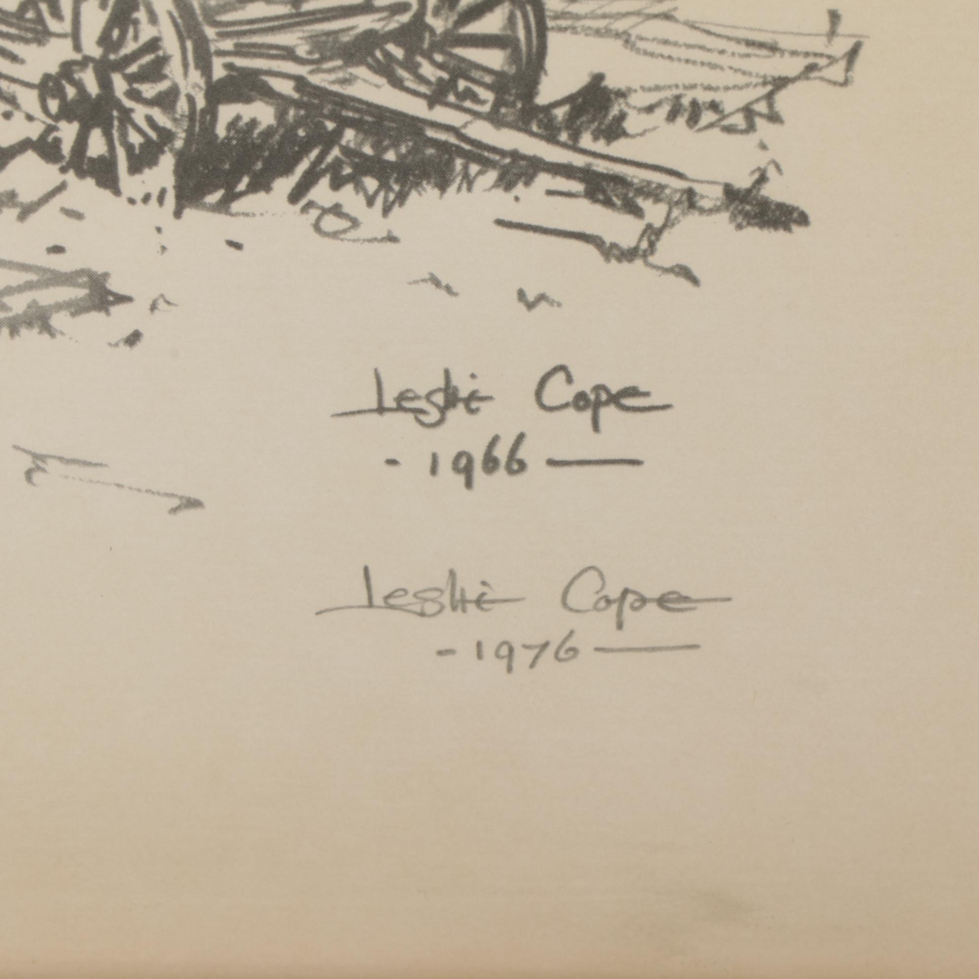 Leslie Cope Halftones "The Drinking Trough," "Covered Bridge," and "Old Barn"