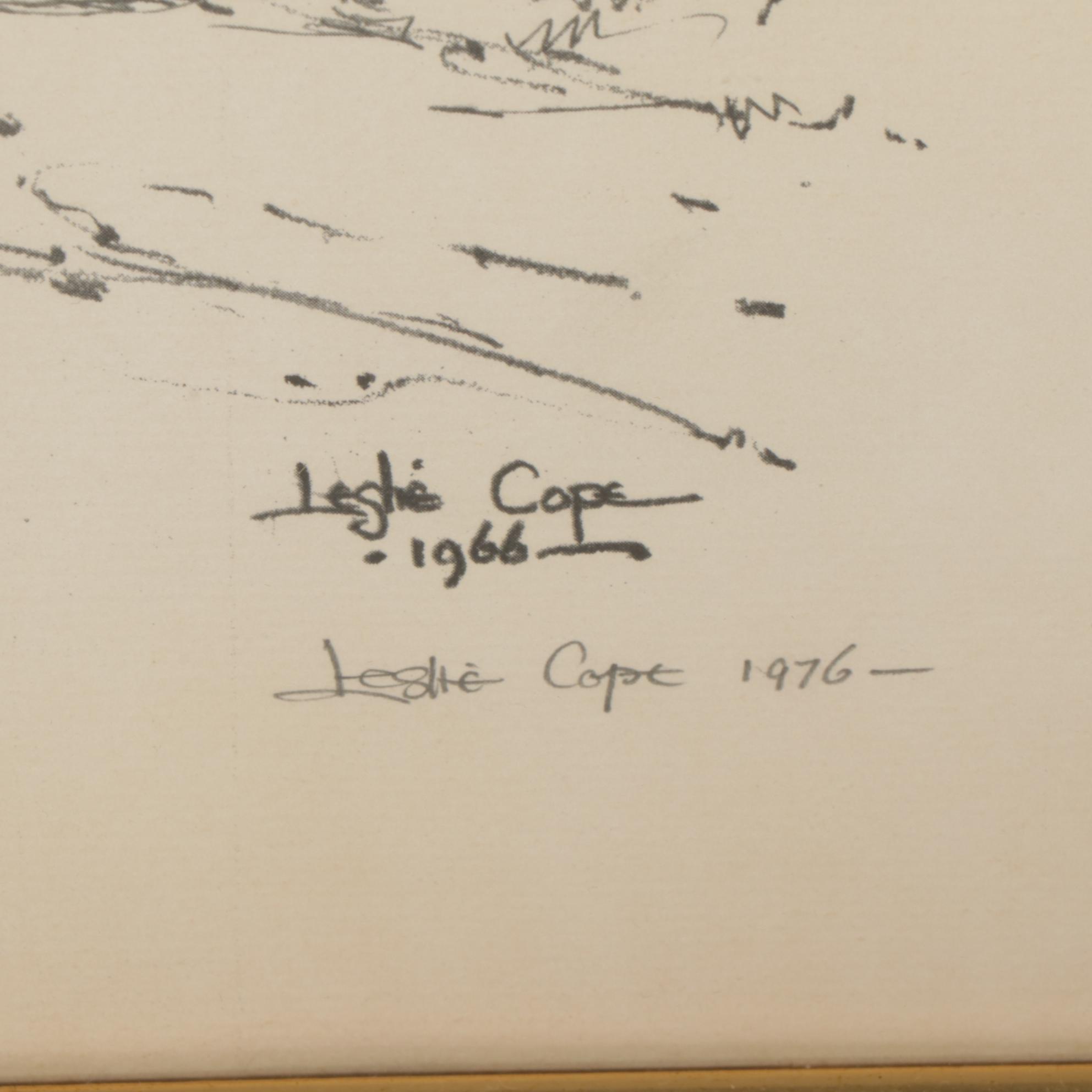 Leslie Cope Halftones "The Drinking Trough," "Covered Bridge," and "Old Barn"