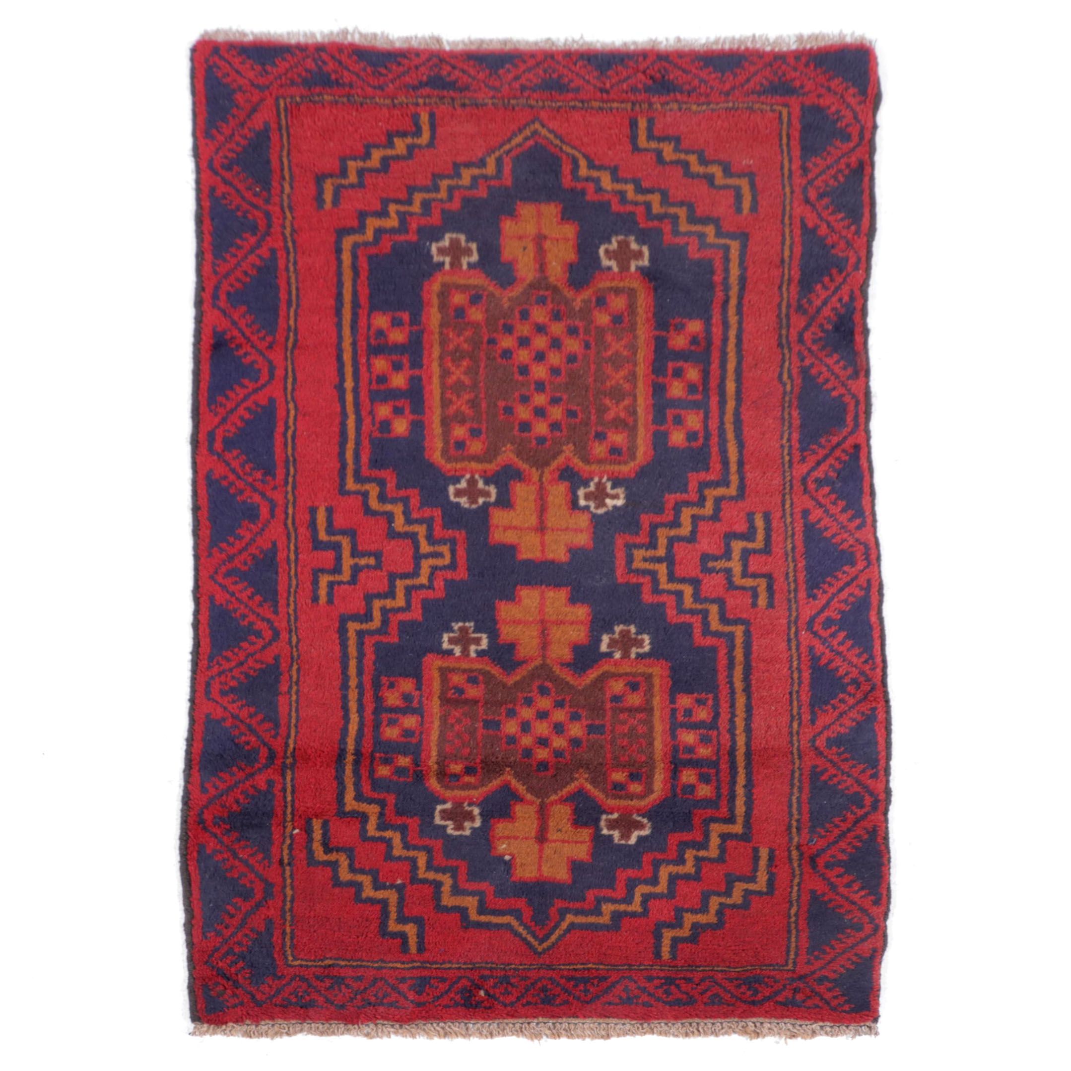 2'8 x 4'7 Hand-Knotted Afghan Taimani Accent Rug
