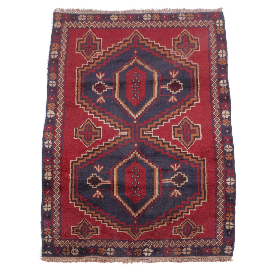 3' x 4'8 Hand-Knotted Afghan Taimani Accent Rug