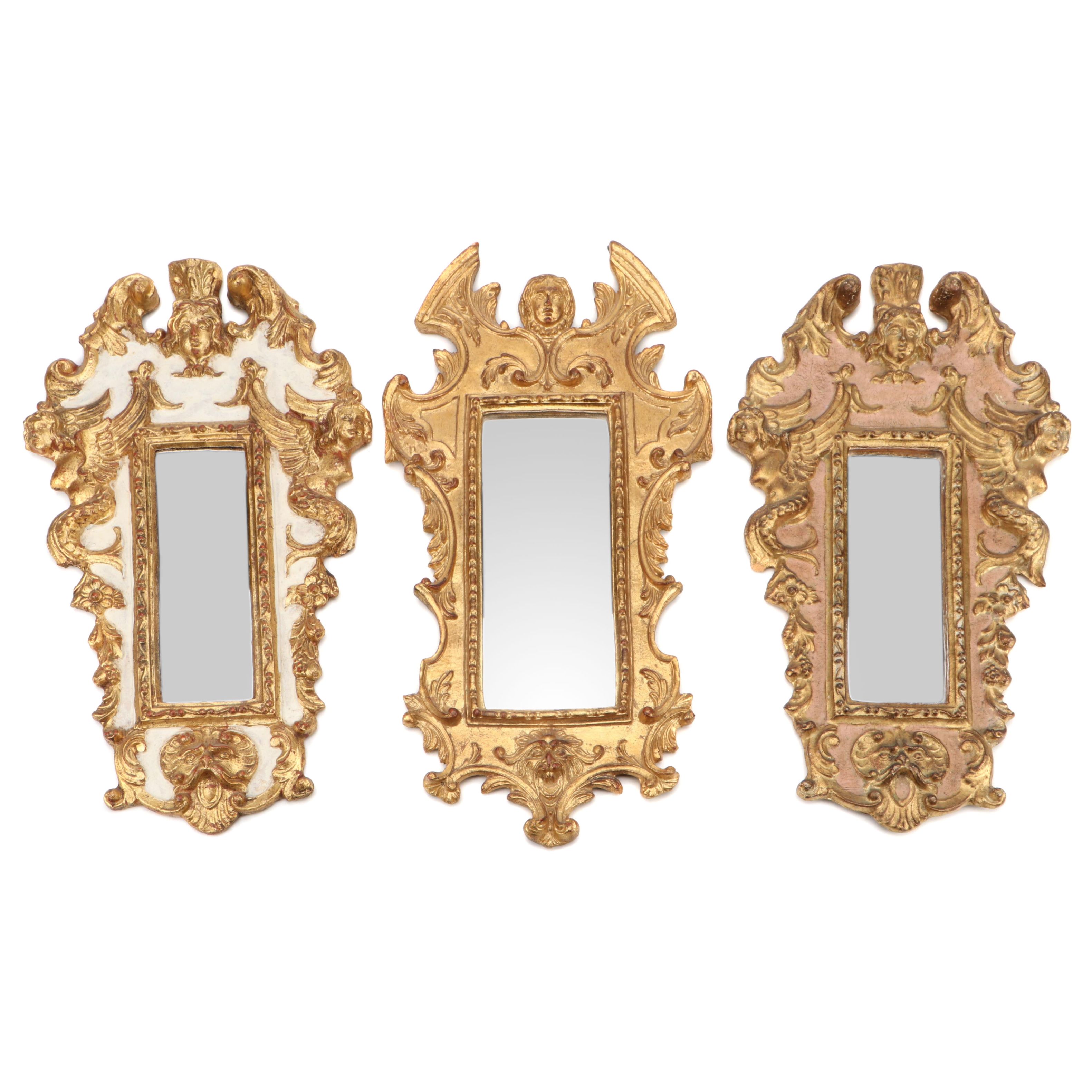 Florentine Partial Gilt Wood Mirrors, Early to Mid-20th Century